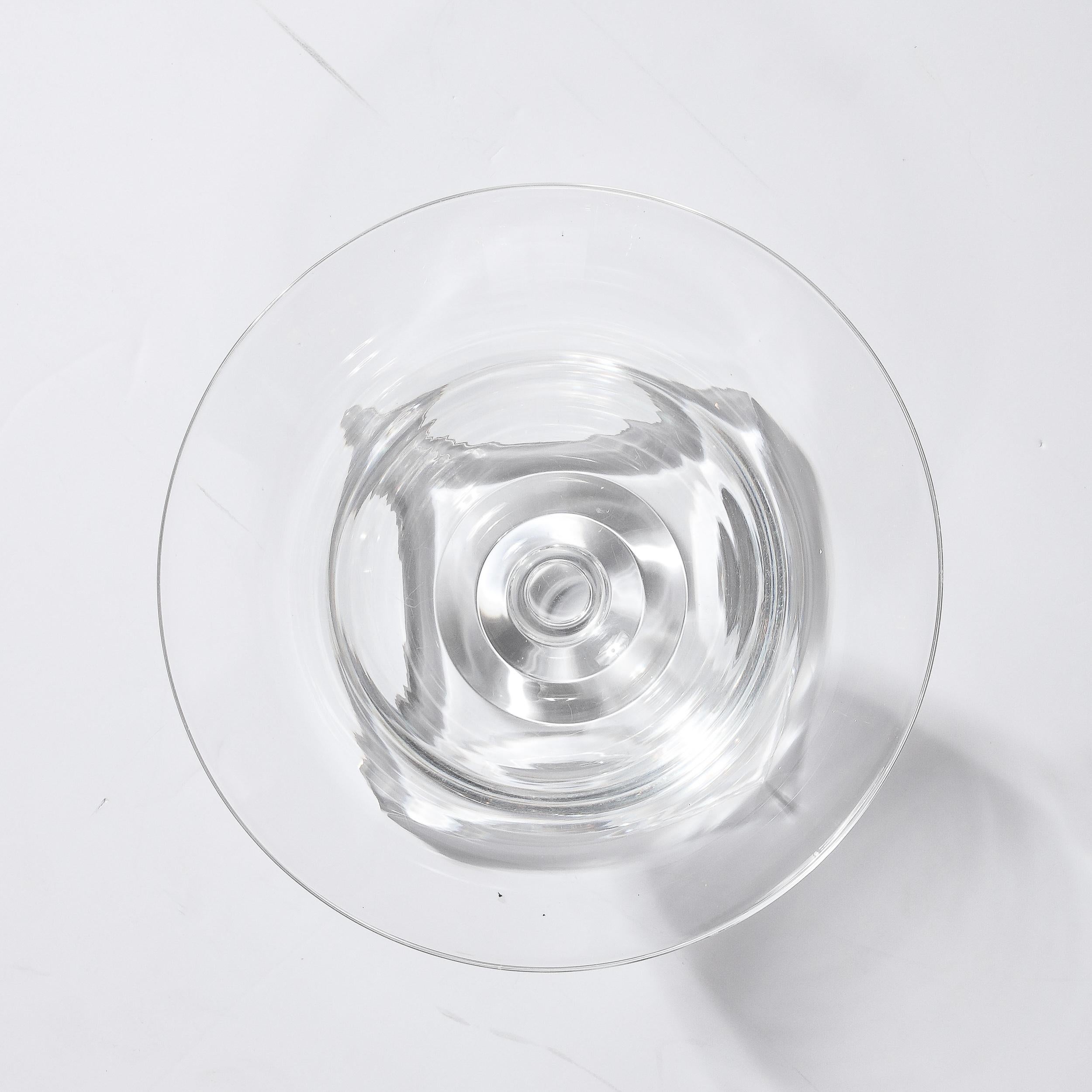 Mid-Century Modernist Hand-Blown Glass Vase W/ Square Base Signed Steuben For Sale 3