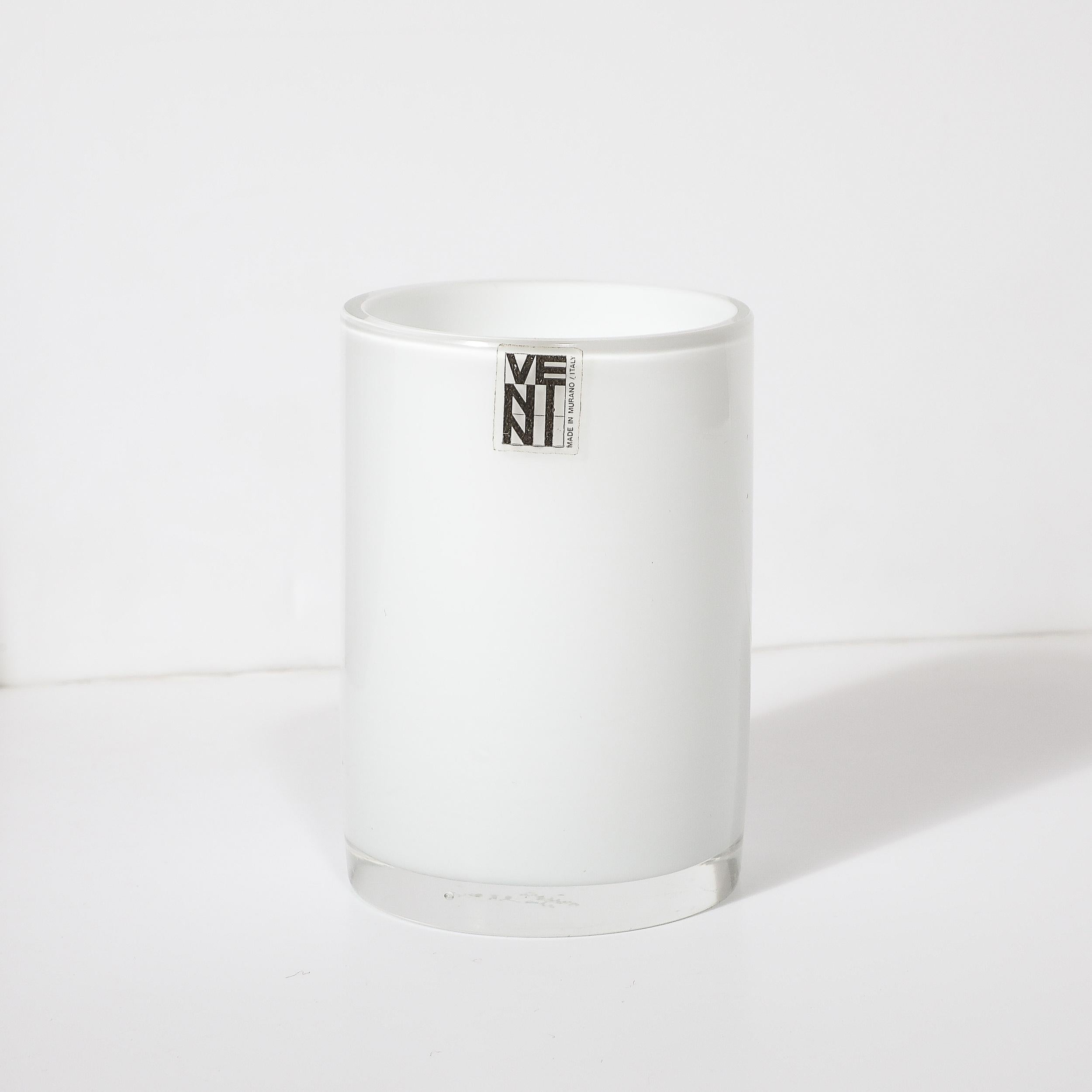 Italian Mid-Century Modernist Hand-Blown Murano Glass Cup by Venini For Sale