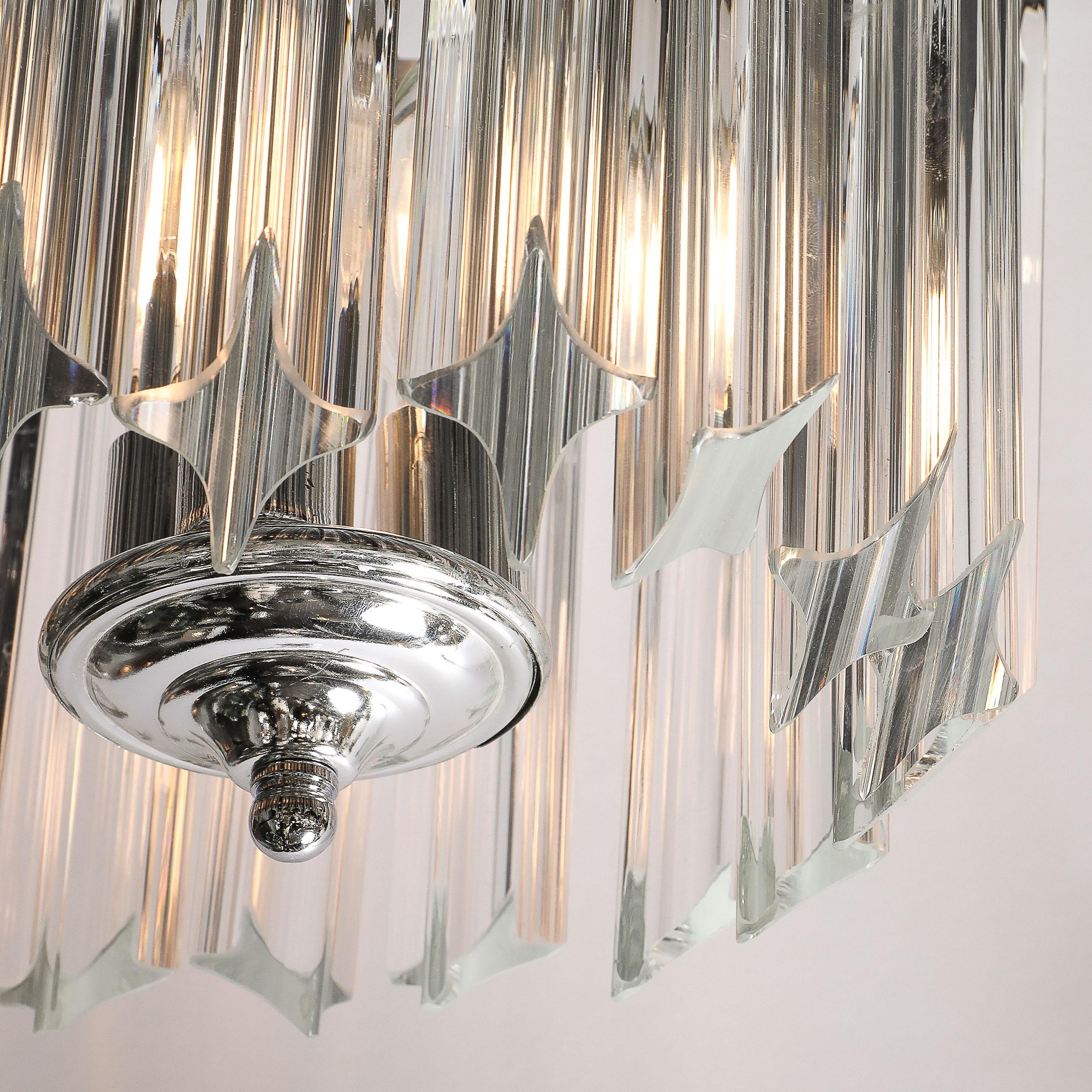 Lustre hexagonal Quadretti moderniste du milieu du siècle dernier en verre de Murano soufflé à la main en vente 3