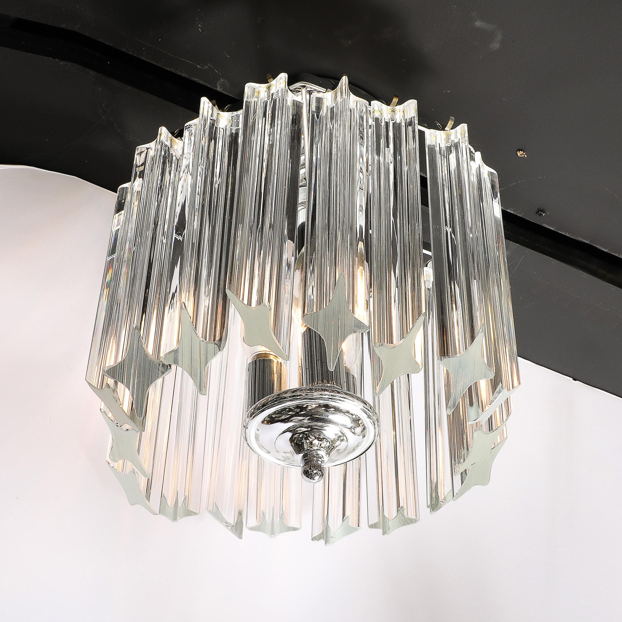Lustre hexagonal Quadretti moderniste du milieu du siècle dernier en verre de Murano soufflé à la main en vente 4