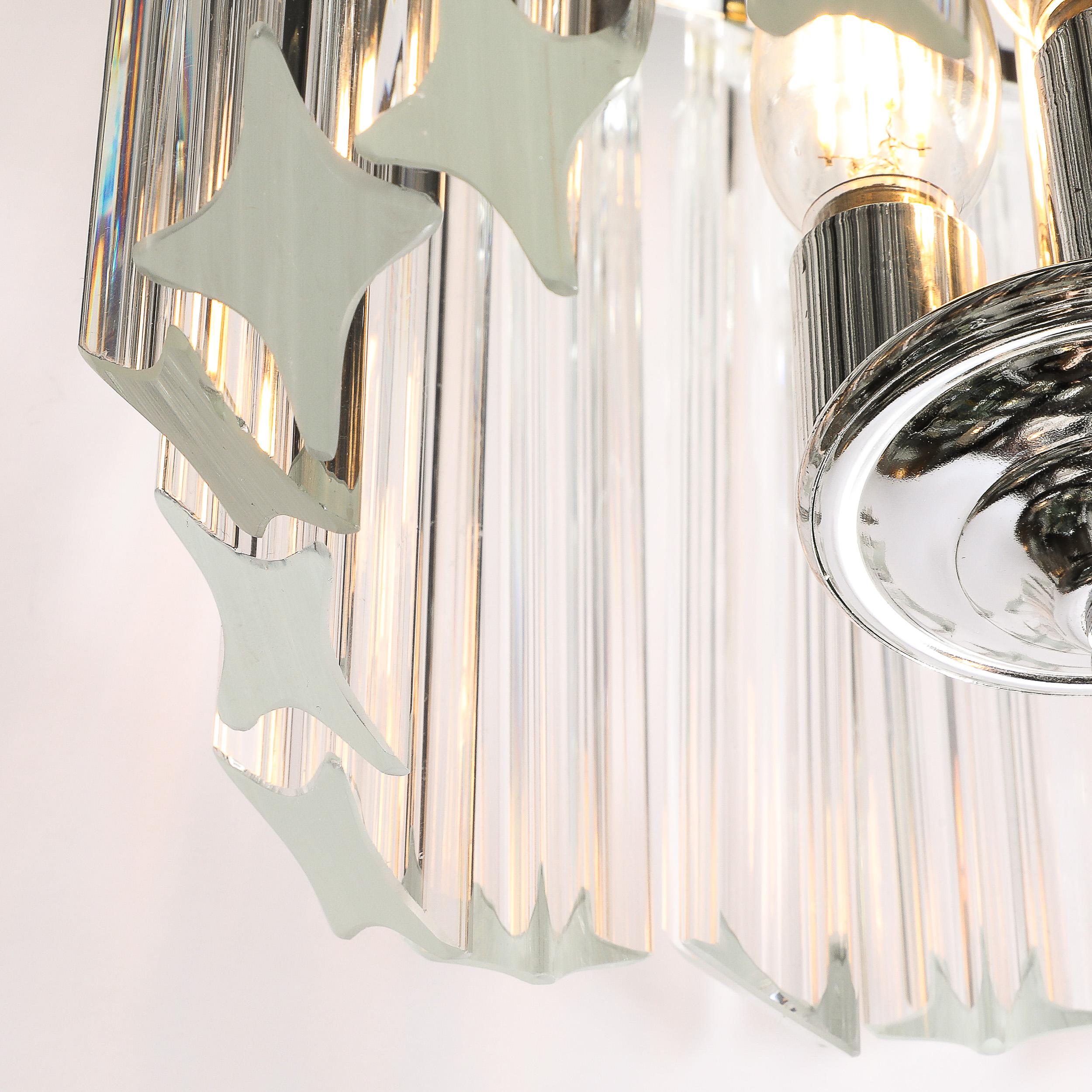 Lustre hexagonal Quadretti moderniste du milieu du siècle dernier en verre de Murano soufflé à la main en vente 6