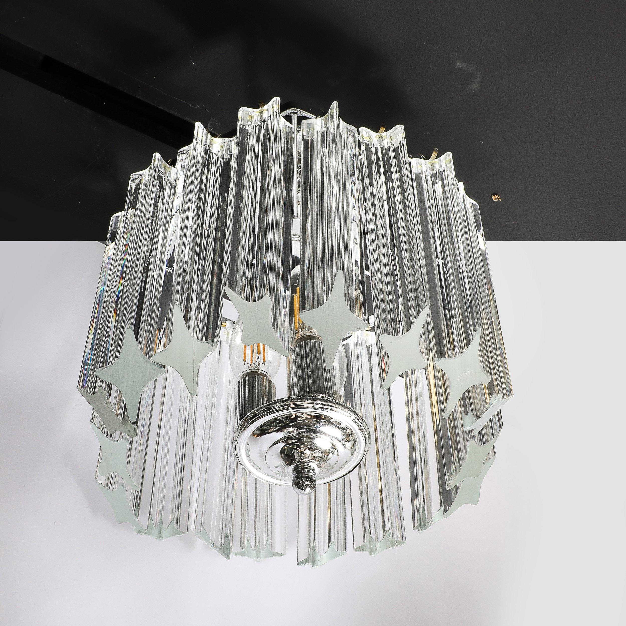 Lustre hexagonal Quadretti moderniste du milieu du siècle dernier en verre de Murano soufflé à la main en vente 7
