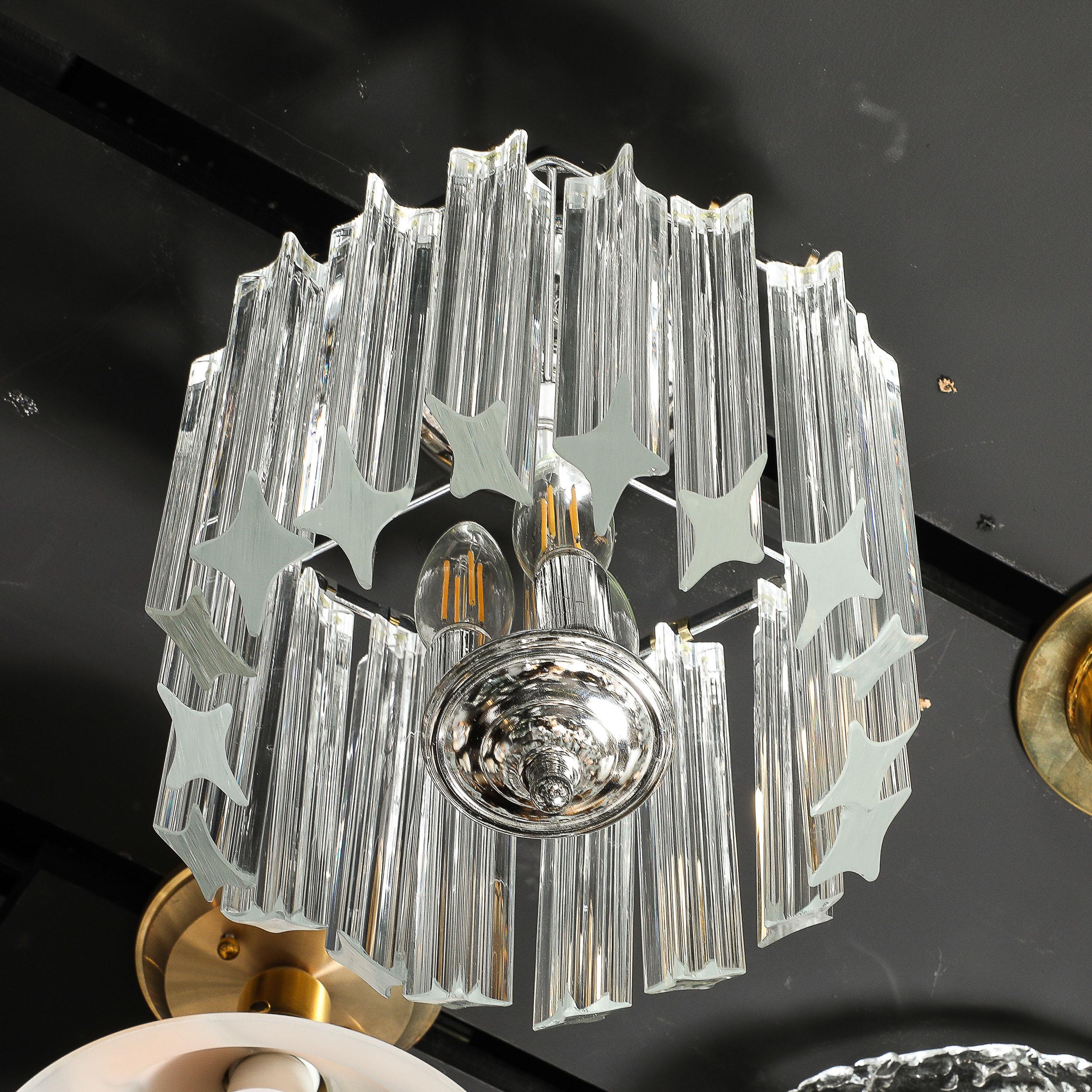 Lustre hexagonal Quadretti moderniste du milieu du siècle dernier en verre de Murano soufflé à la main en vente 10