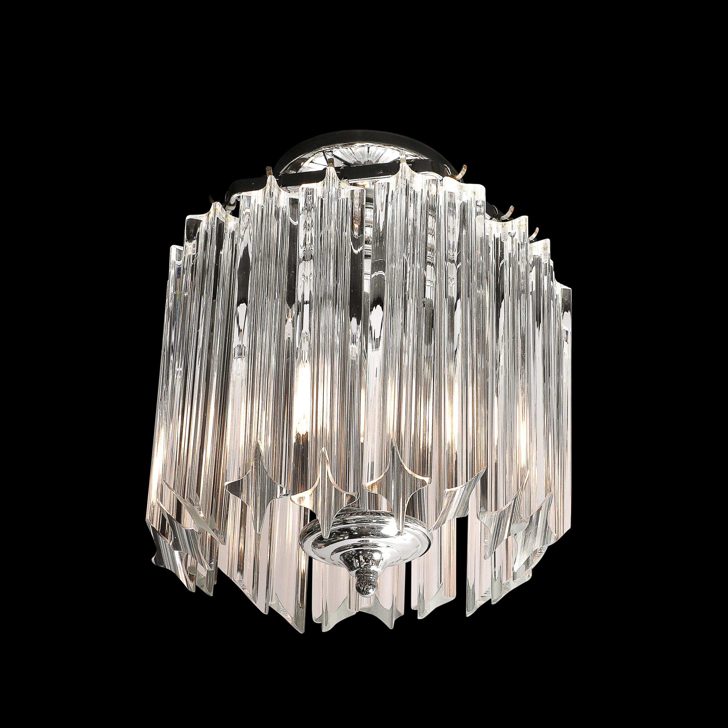 Mid-Century Modern Lustre hexagonal Quadretti moderniste du milieu du siècle dernier en verre de Murano soufflé à la main en vente