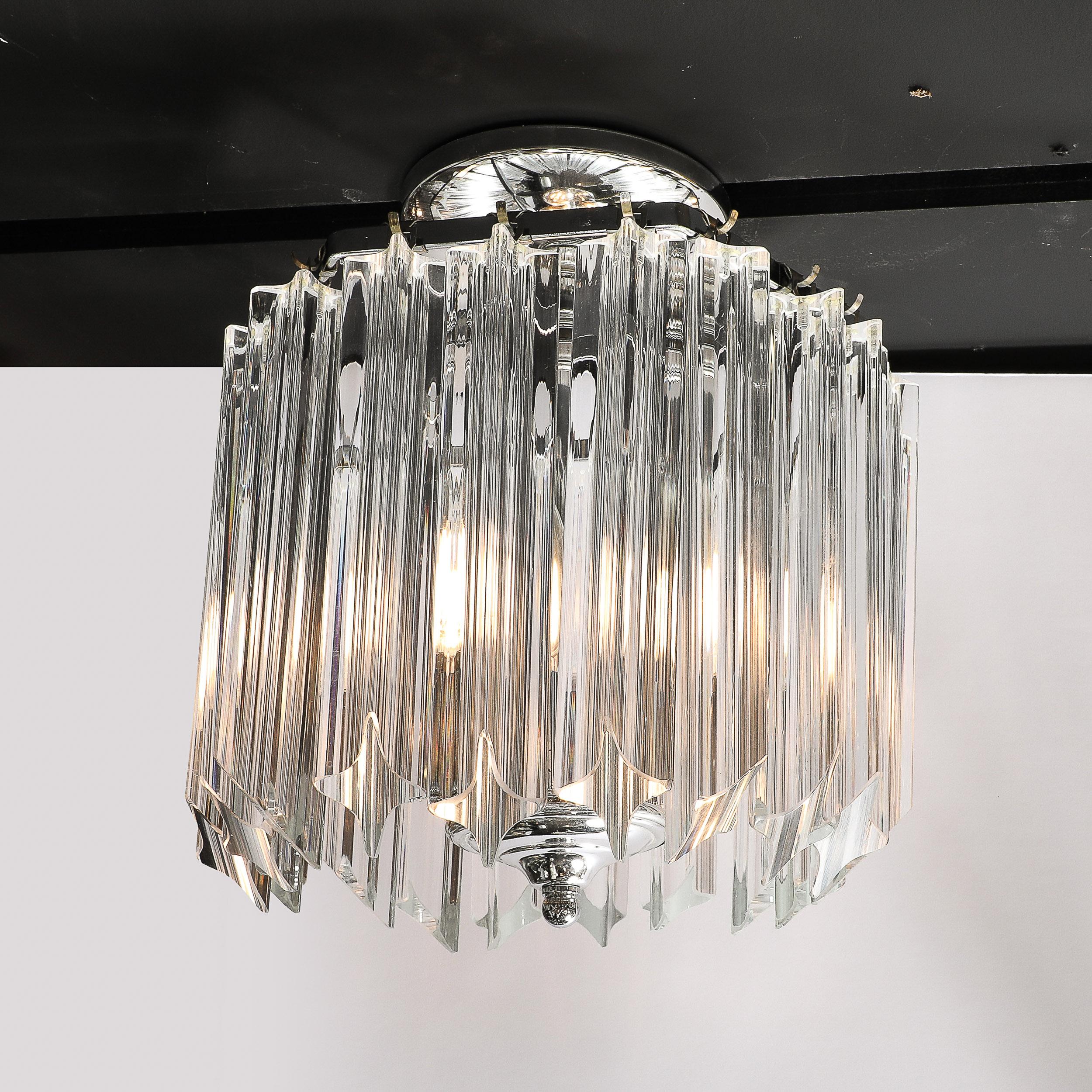 Lustre hexagonal Quadretti moderniste du milieu du siècle dernier en verre de Murano soufflé à la main en vente 1