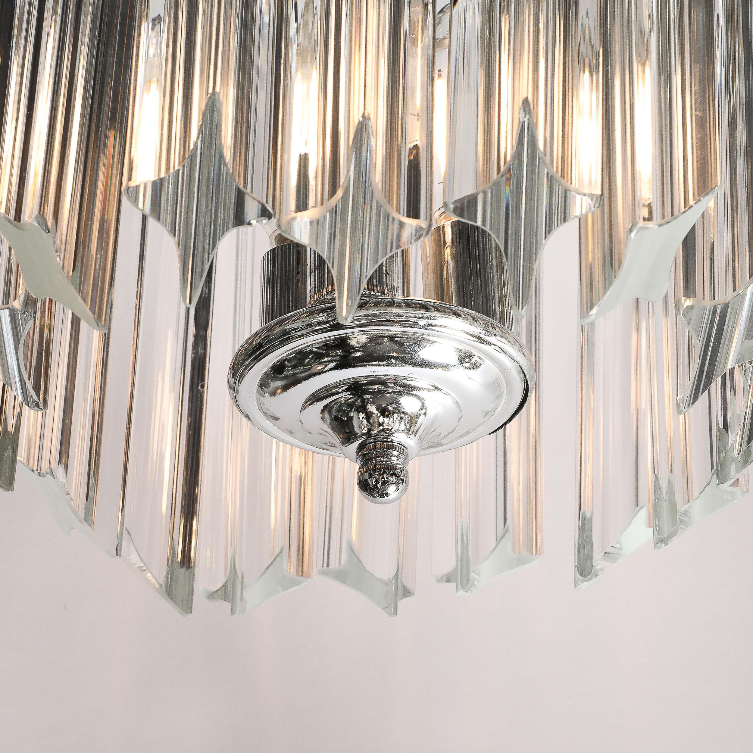 Lustre hexagonal Quadretti moderniste du milieu du siècle dernier en verre de Murano soufflé à la main en vente 2