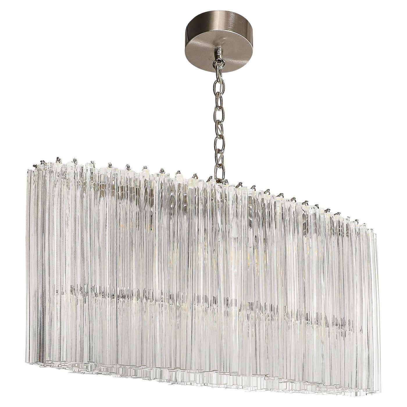 Mid-Century Modernist Hand-Blown Murano Glass Ovoid Shaped Treidre ...