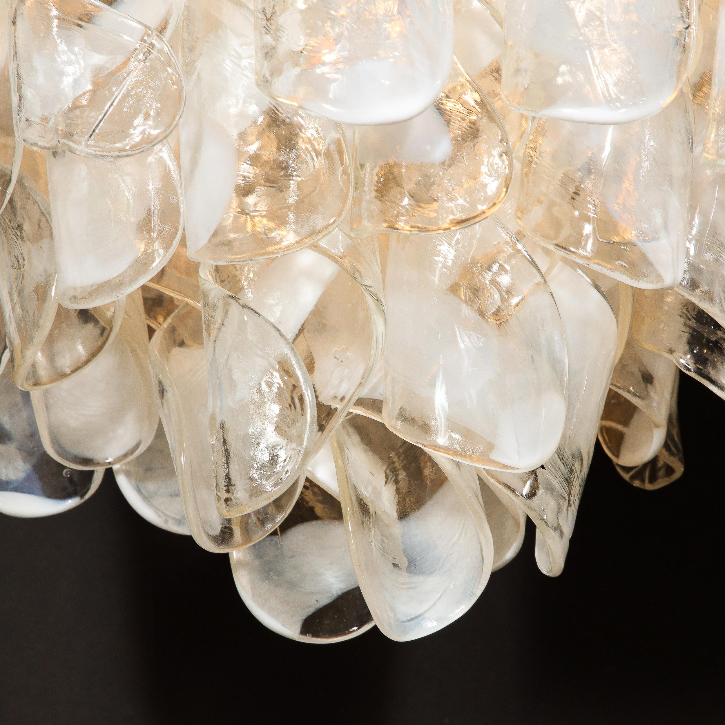 Mid-Century Modernist Hand-Blown Murano Glass Torciglioni Chandelier By Mazzega For Sale 12