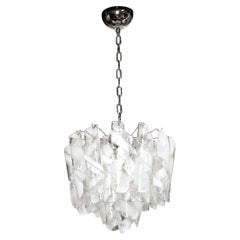 Vintage Mid-Century Modernist Hand-Blown Murano Glass Torciglioni Chandelier By Mazzega