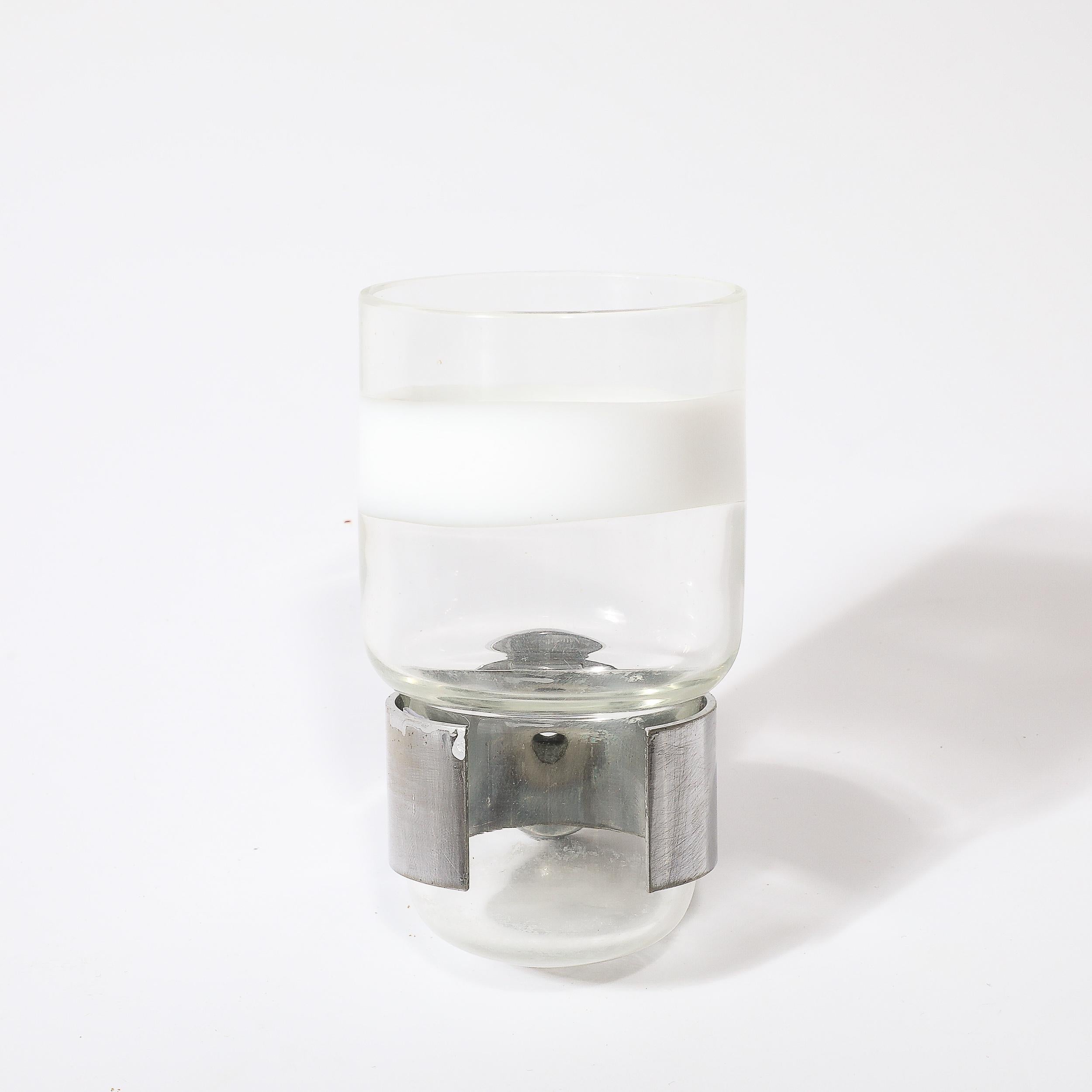 Copa de pared de cristal de Murano soplado a mano modernista de mediados de siglo firmada Venini Italiano en venta