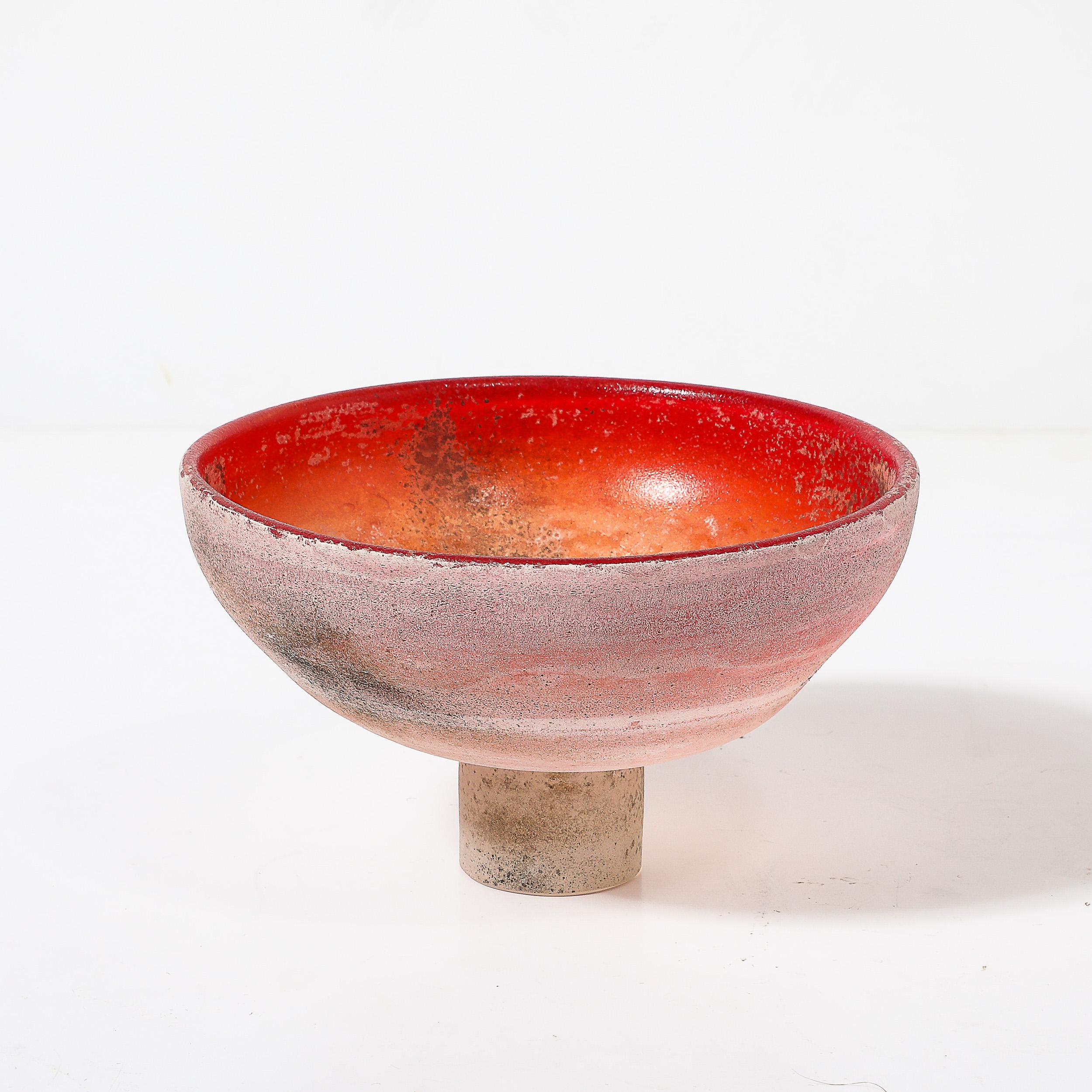 Cuenco de cristal de Murano soplado a mano modernista de mediados de siglo firmado Gino Cenedese finales del siglo XX en venta