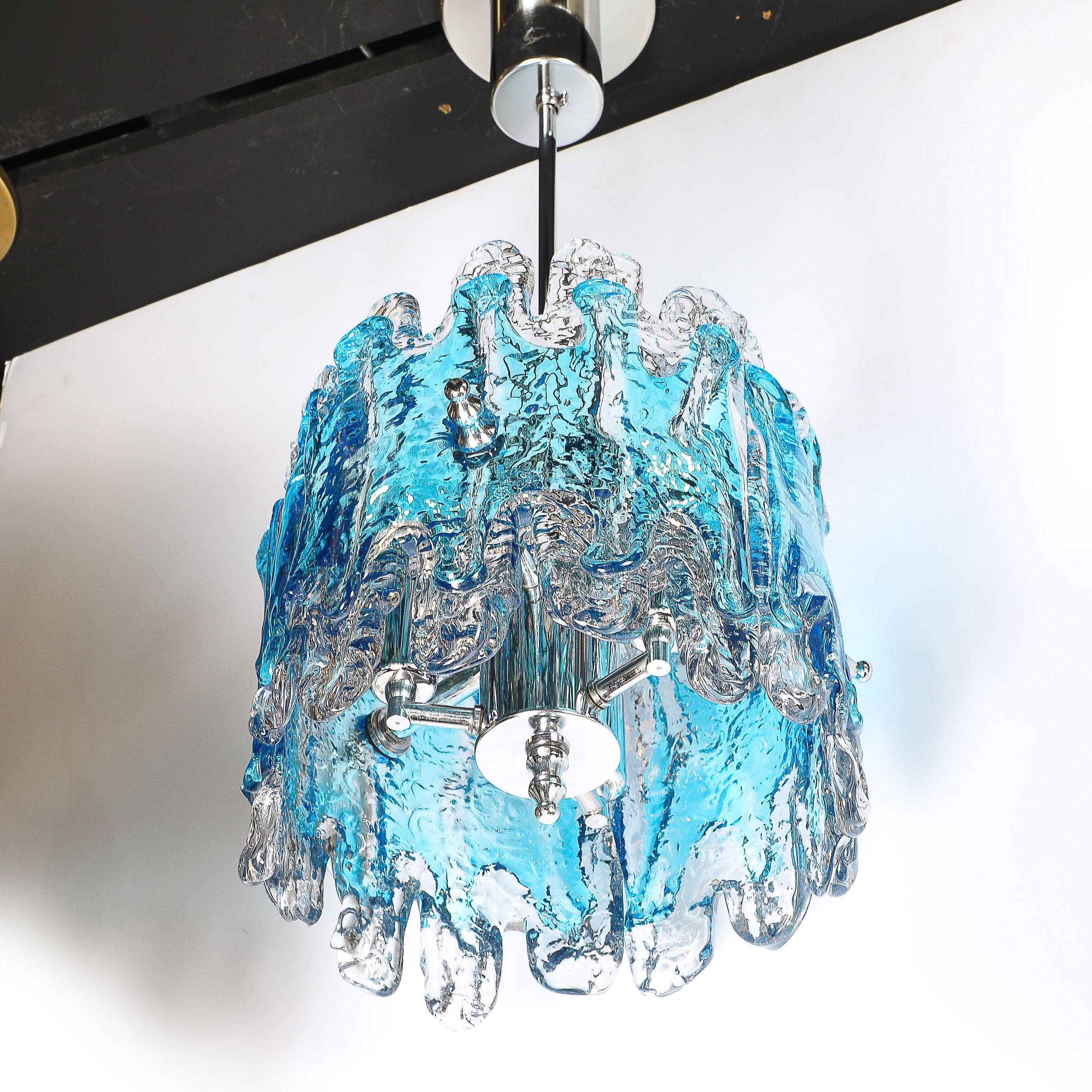 Pendentif Splash Form en verre de Murano soufflé à la bouche et datant du milieu du siècle dernier Excellent état - En vente à New York, NY