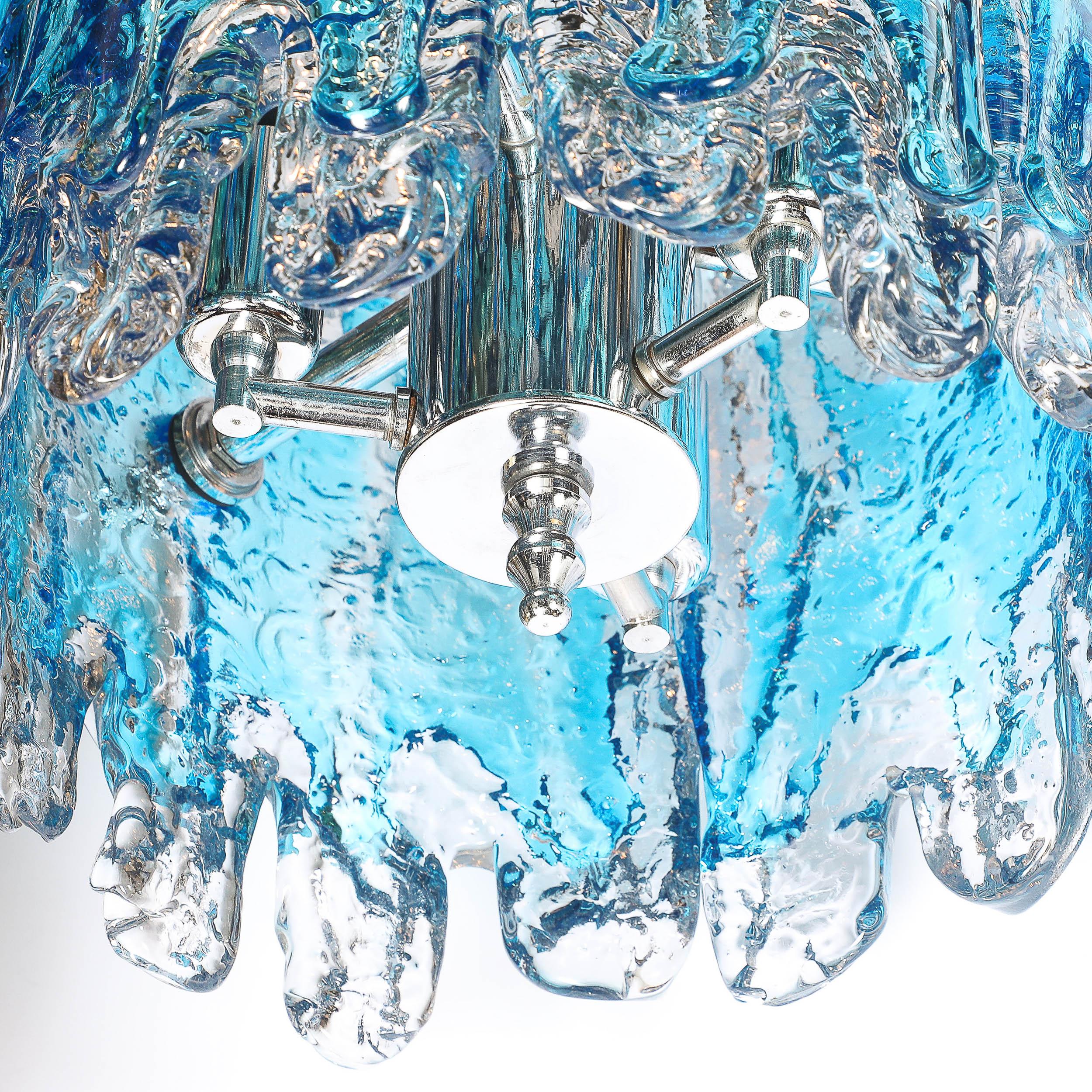 Milieu du XXe siècle Pendentif Splash Form en verre de Murano soufflé à la bouche et datant du milieu du siècle dernier en vente