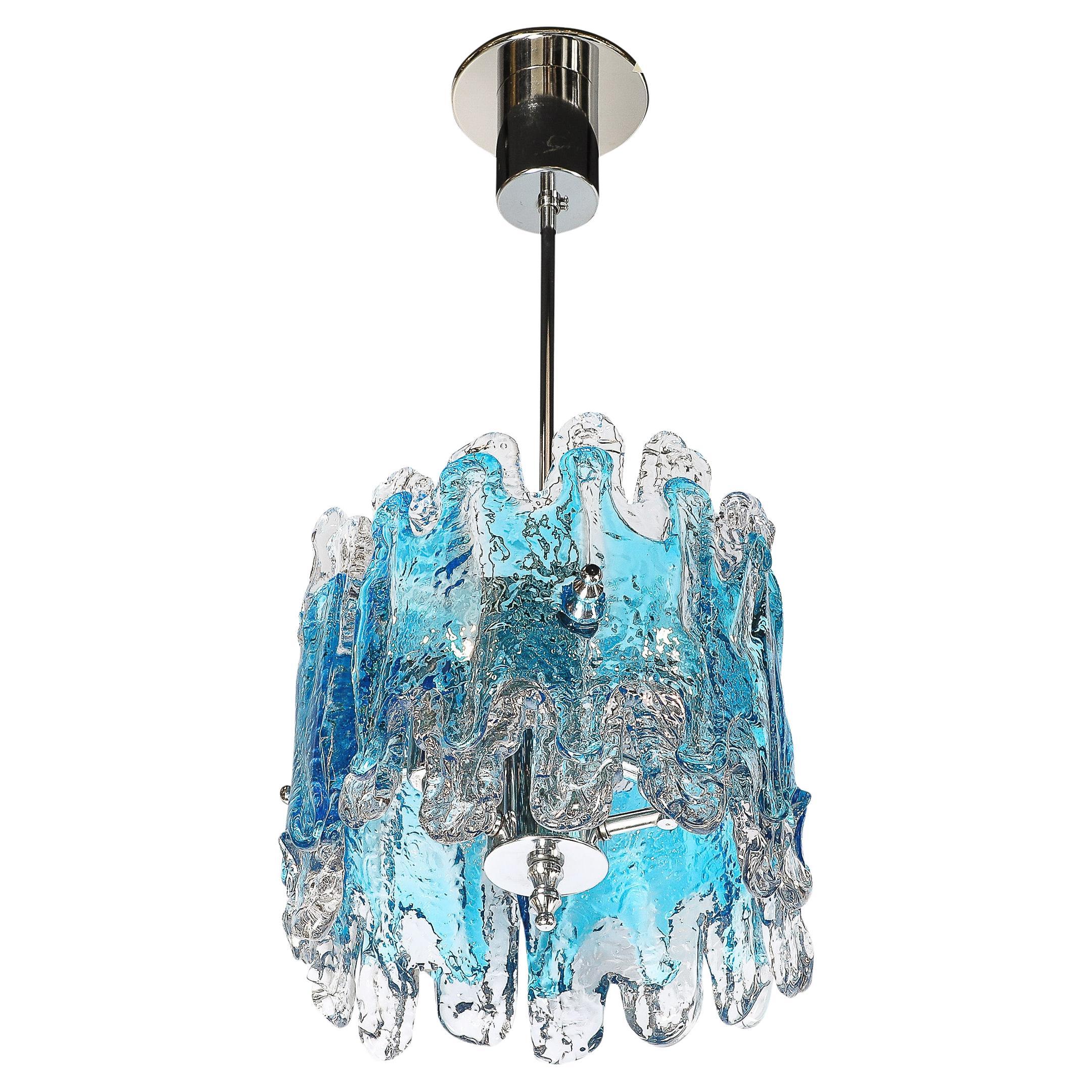 Pendentif Splash Form en verre de Murano soufflé à la bouche et datant du milieu du siècle dernier