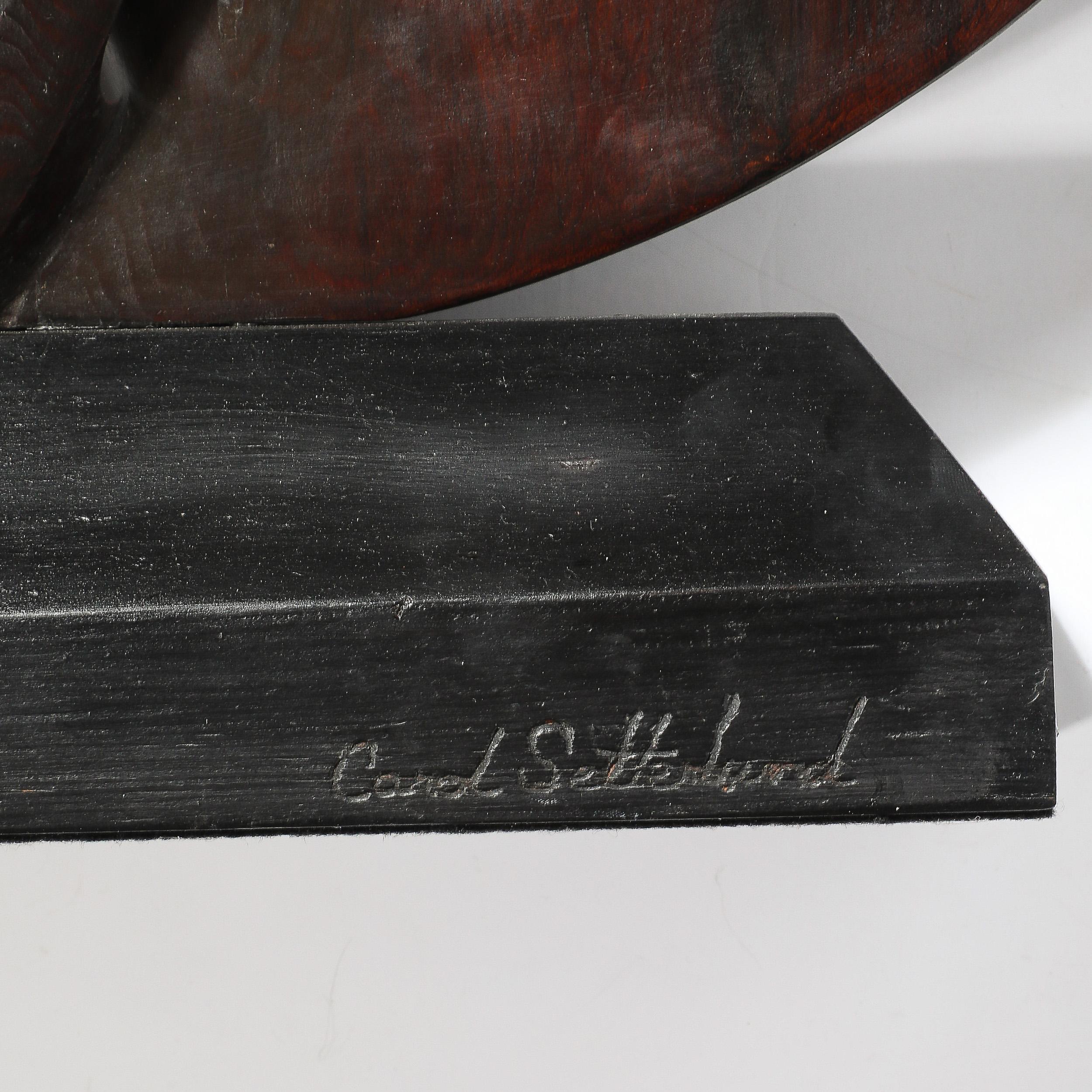 Mid-Century Modernist Hand-Carved Organic Sculpture signed Carol Setterlund For Sale 10
