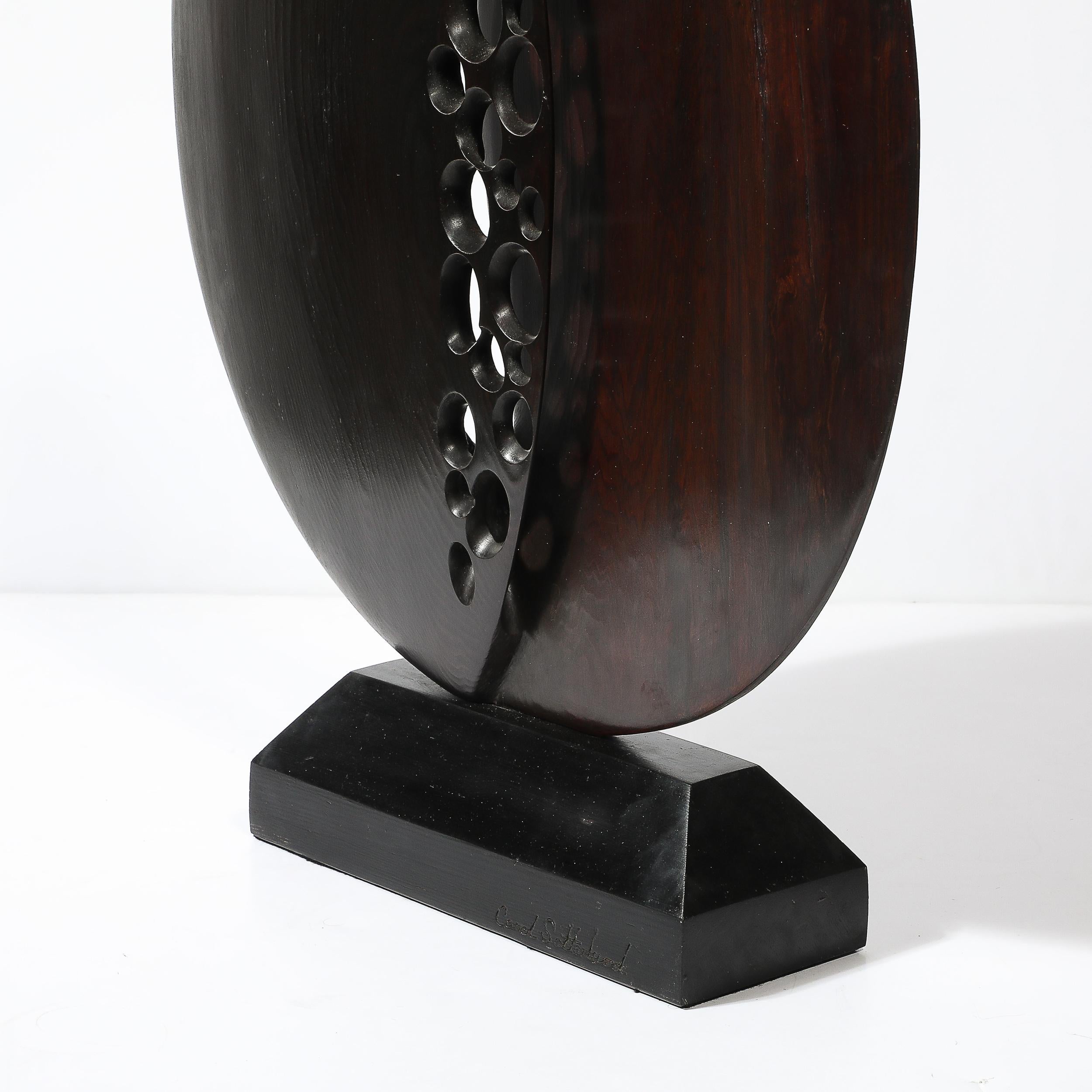 Late 20th Century Mid-Century Modernist Hand-Carved Organic Sculpture signed Carol Setterlund For Sale
