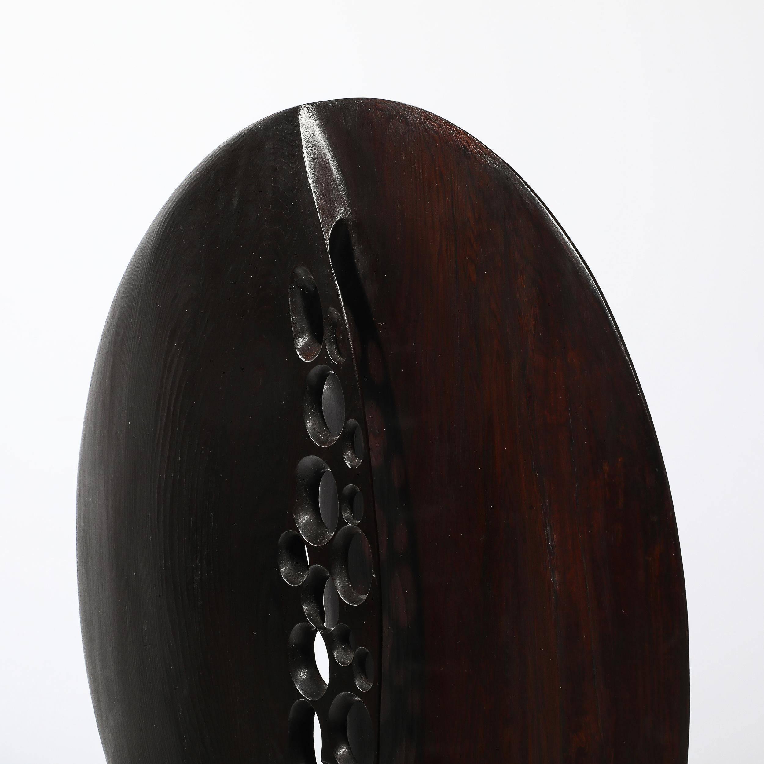 Wood Mid-Century Modernist Hand-Carved Organic Sculpture signed Carol Setterlund For Sale