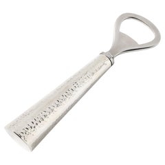 Modernistischer Mid-Century-Flaschenöffner aus handbemalter Sterlingsilber