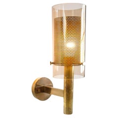 Mid-Century Modernist Hans-Agne Jakobsson Brass & Glass Wall Light for AB Markar