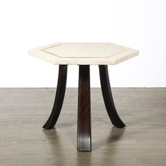 Mid-Century Modernist Hexagonal Terrazzo Side Table by Harvey Probber