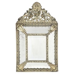 Used Mid-Century Modernist Hollywood Regency Gilt Reposse Antiqued Mirror