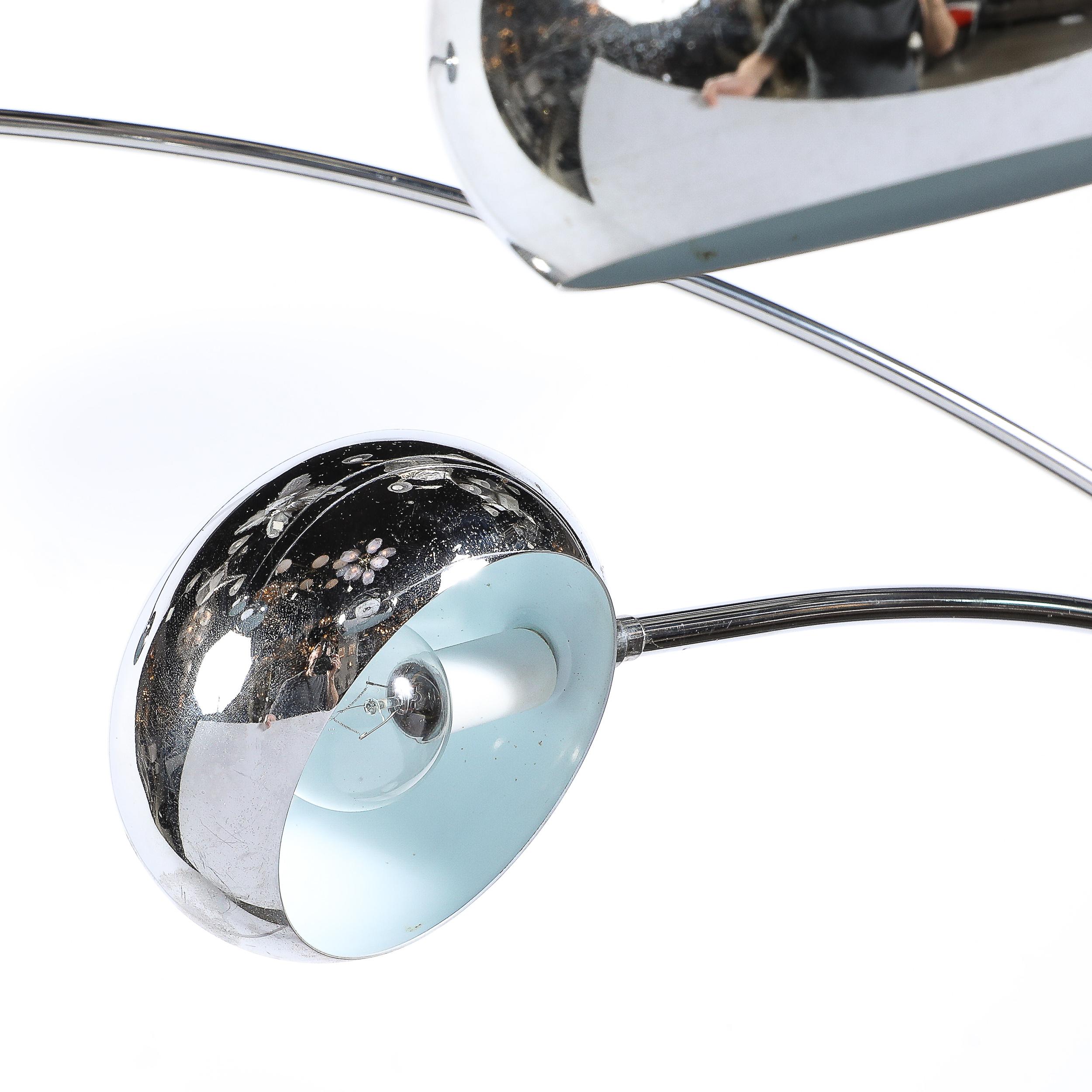 Modernistische Mid-Century-Stehleuchte „Hydra“ mit Gelenk aus Chrom und Marmor im Angebot 5