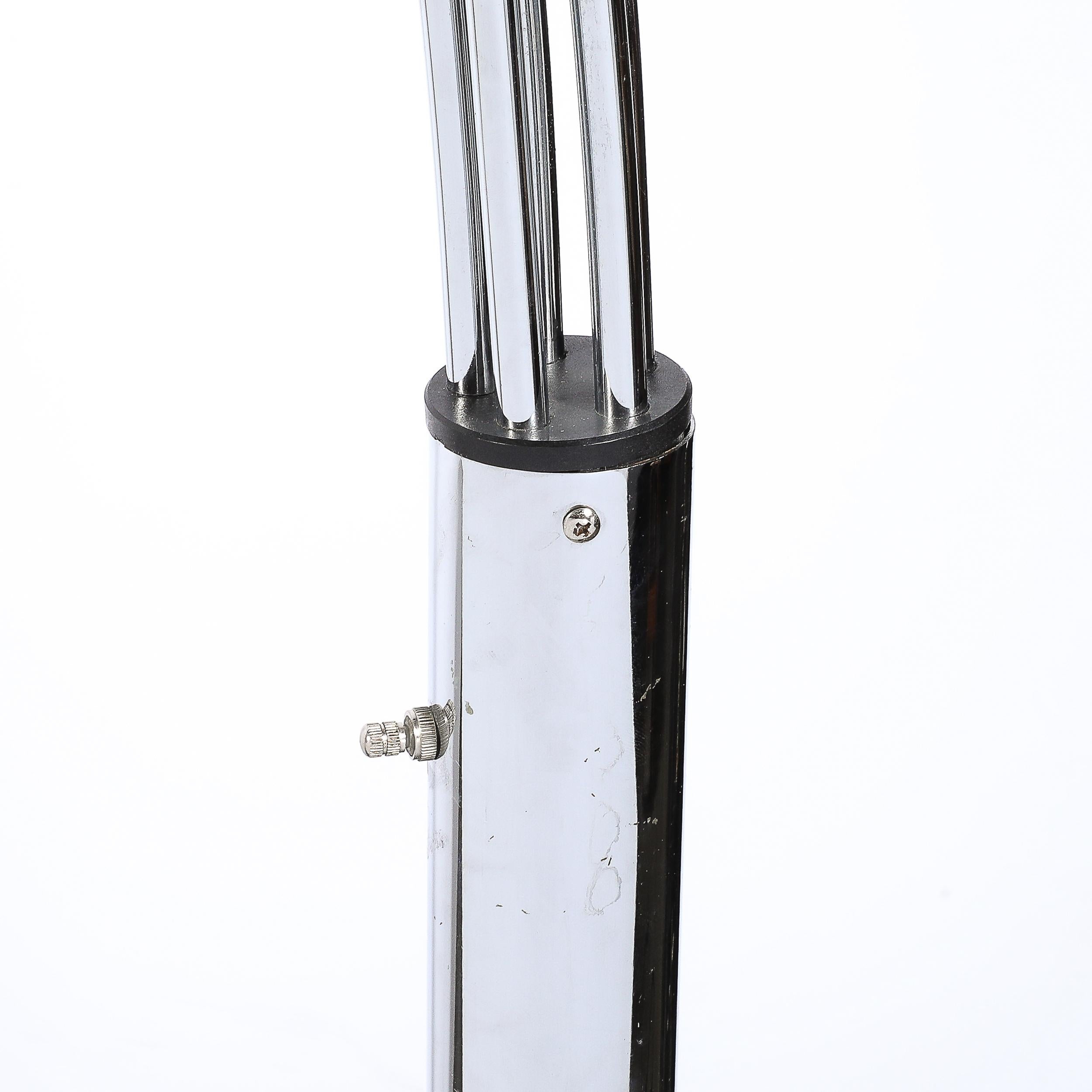 Modernistische Mid-Century-Stehleuchte „Hydra“ mit Gelenk aus Chrom und Marmor im Angebot 6