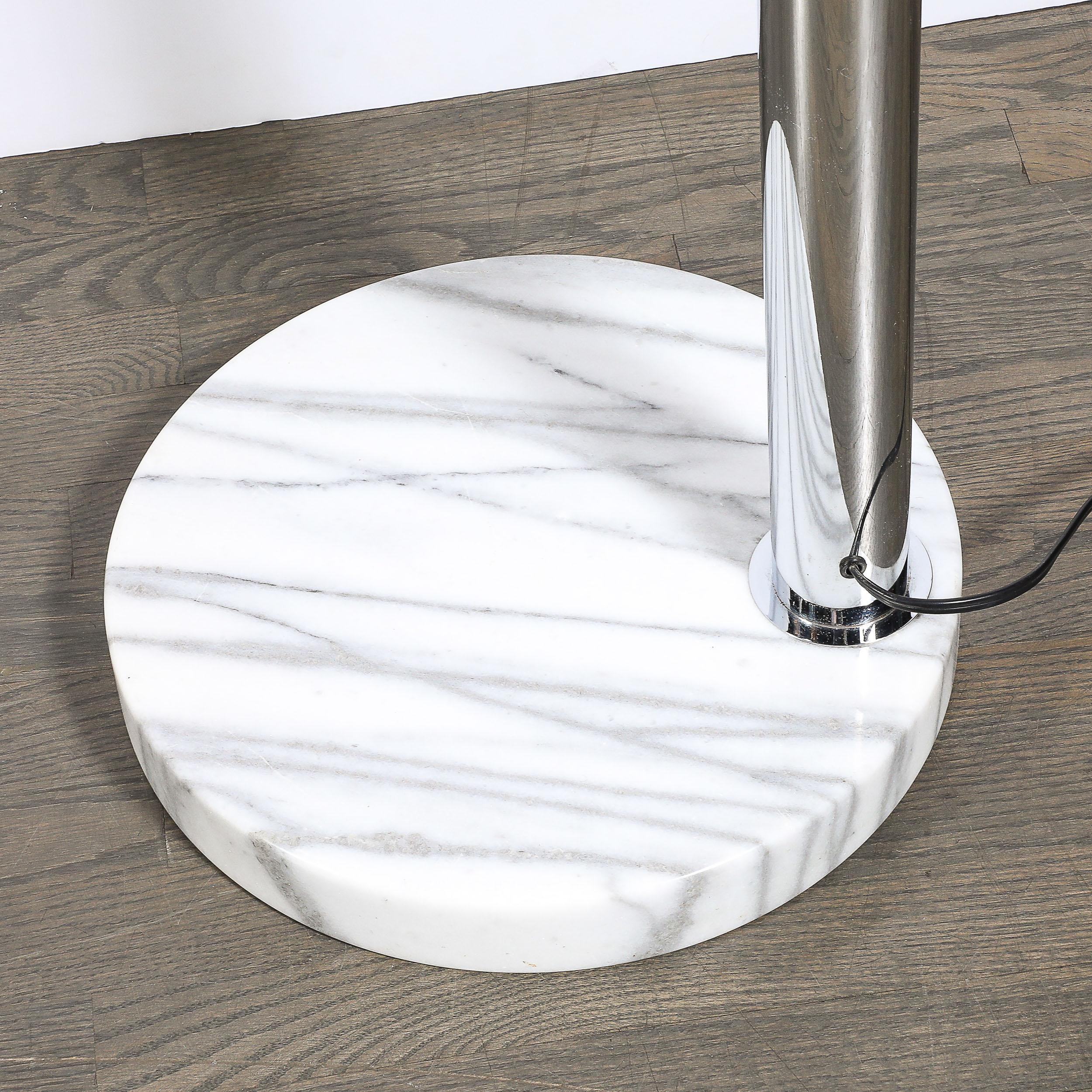 Modernistische Mid-Century-Stehleuchte „Hydra“ mit Gelenk aus Chrom und Marmor im Angebot 7