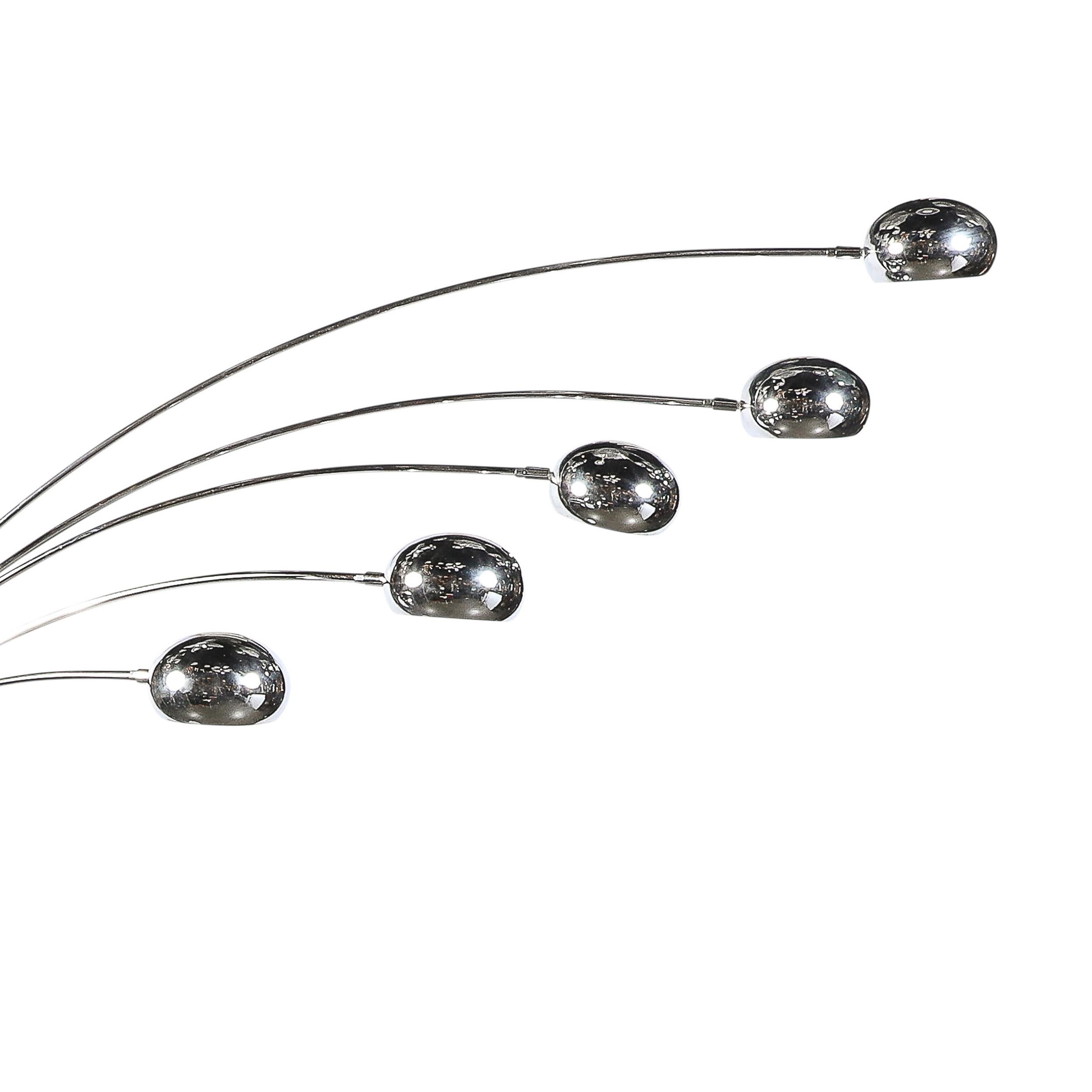 Modernistische Mid-Century-Stehleuchte „Hydra“ mit Gelenk aus Chrom und Marmor im Zustand „Hervorragend“ im Angebot in New York, NY