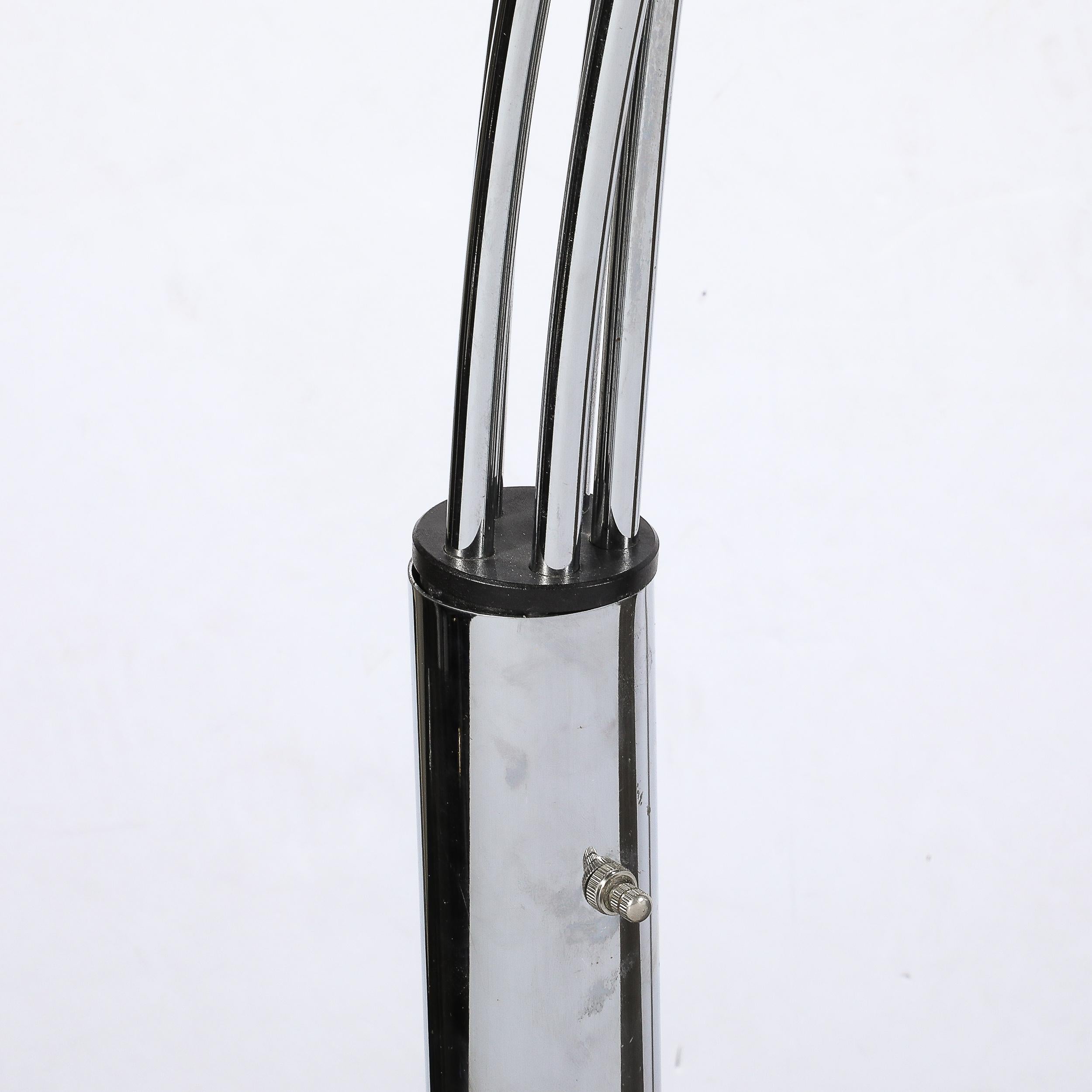 Modernistische Mid-Century-Stehleuchte „Hydra“ mit Gelenk aus Chrom und Marmor im Angebot 2