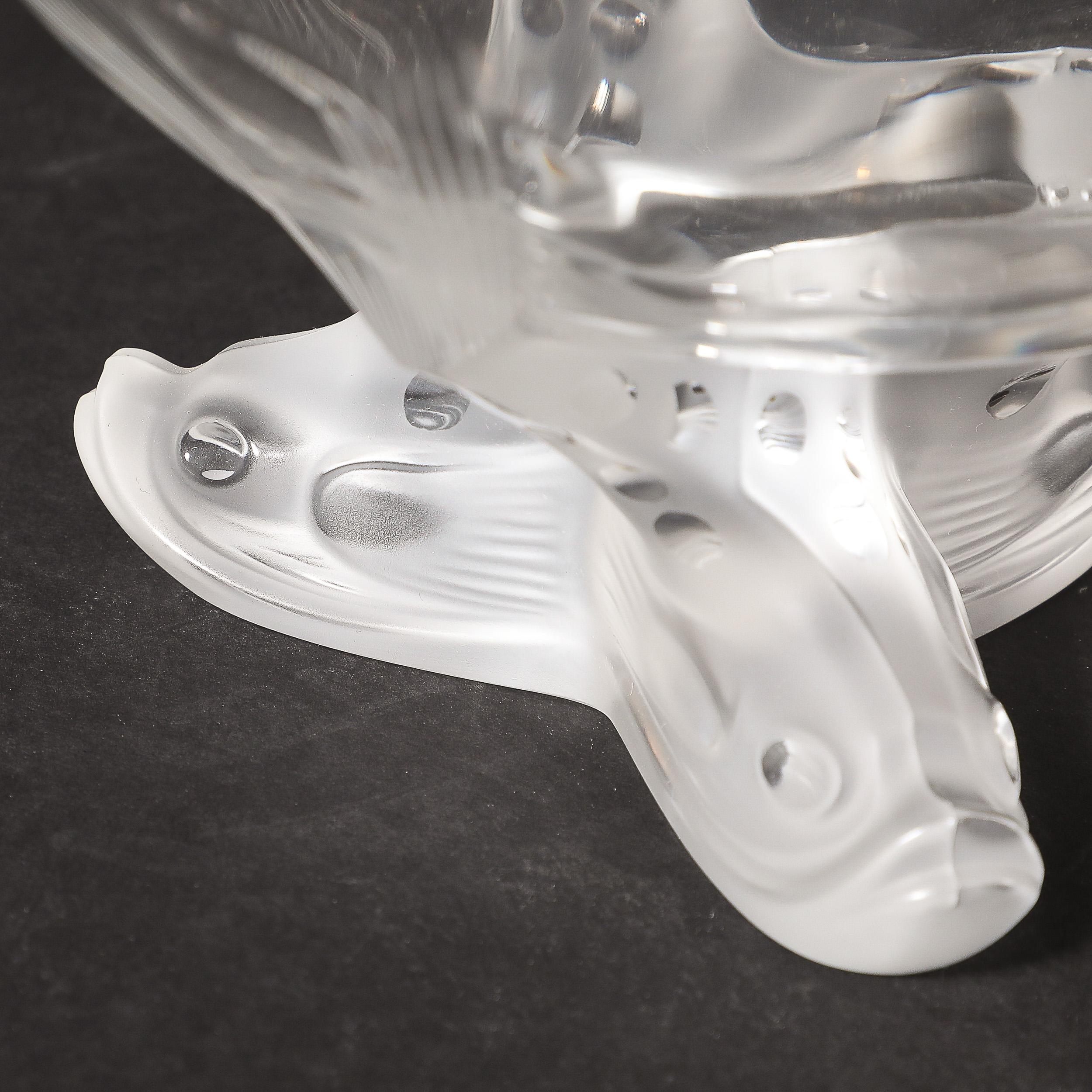 Mid-Century Modernist 'Igor' Pattern Crystal Caviar Serving Bowl signed Lalique For Sale 9