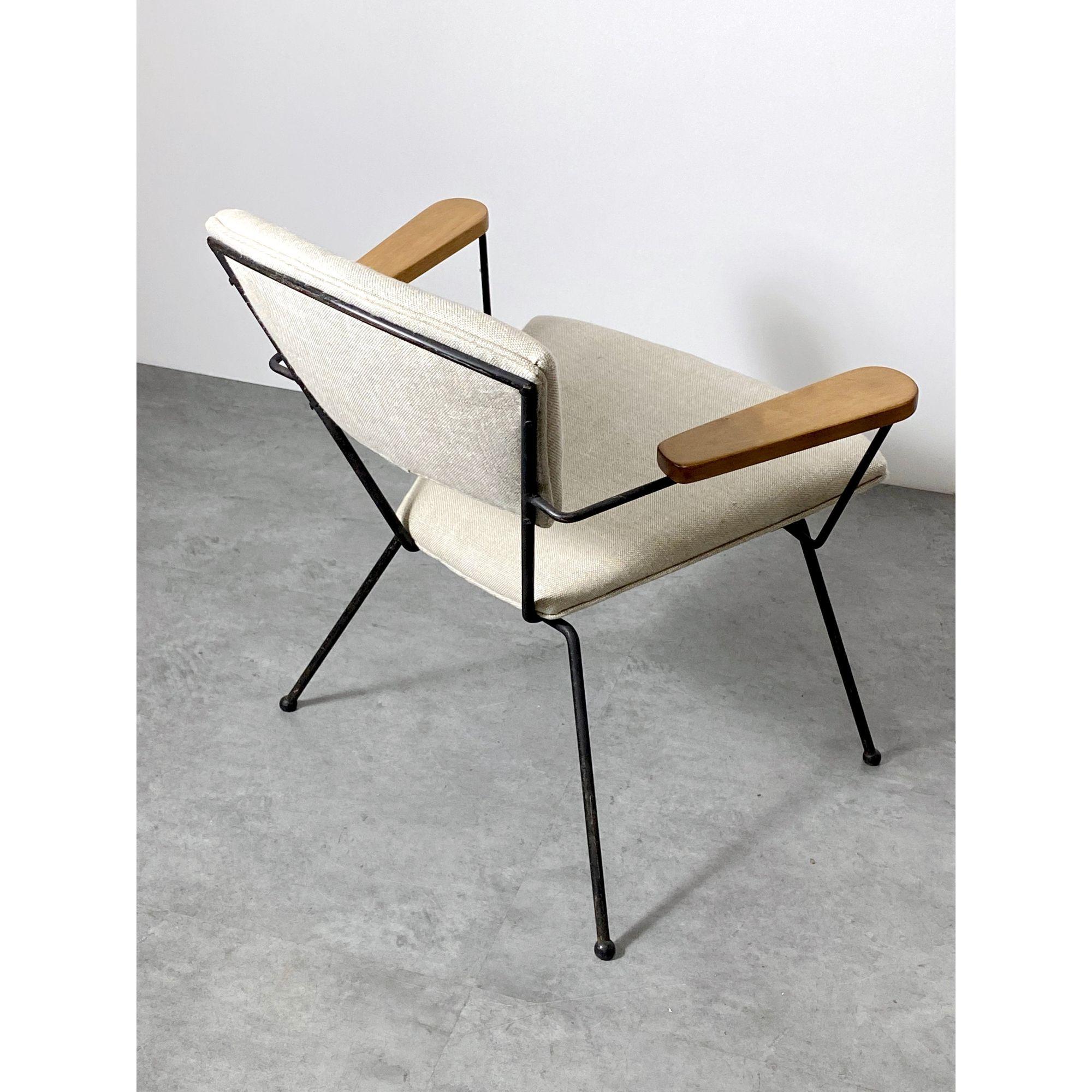 Mid Century Modernist Iron Lounge Chair In the Style of Joseph Cicchelli c 1950s 2