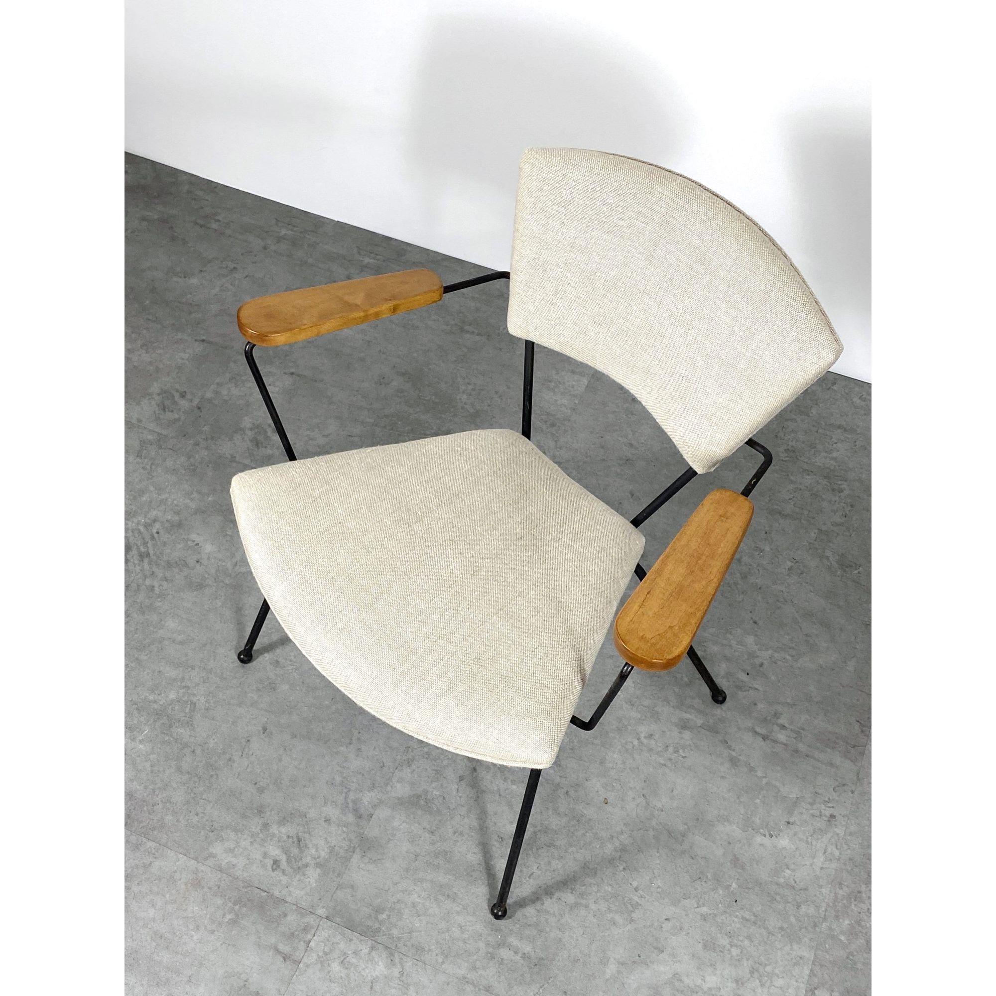 Mid Century Modernist Iron Lounge Chair In the Style of Joseph Cicchelli c 1950s 4