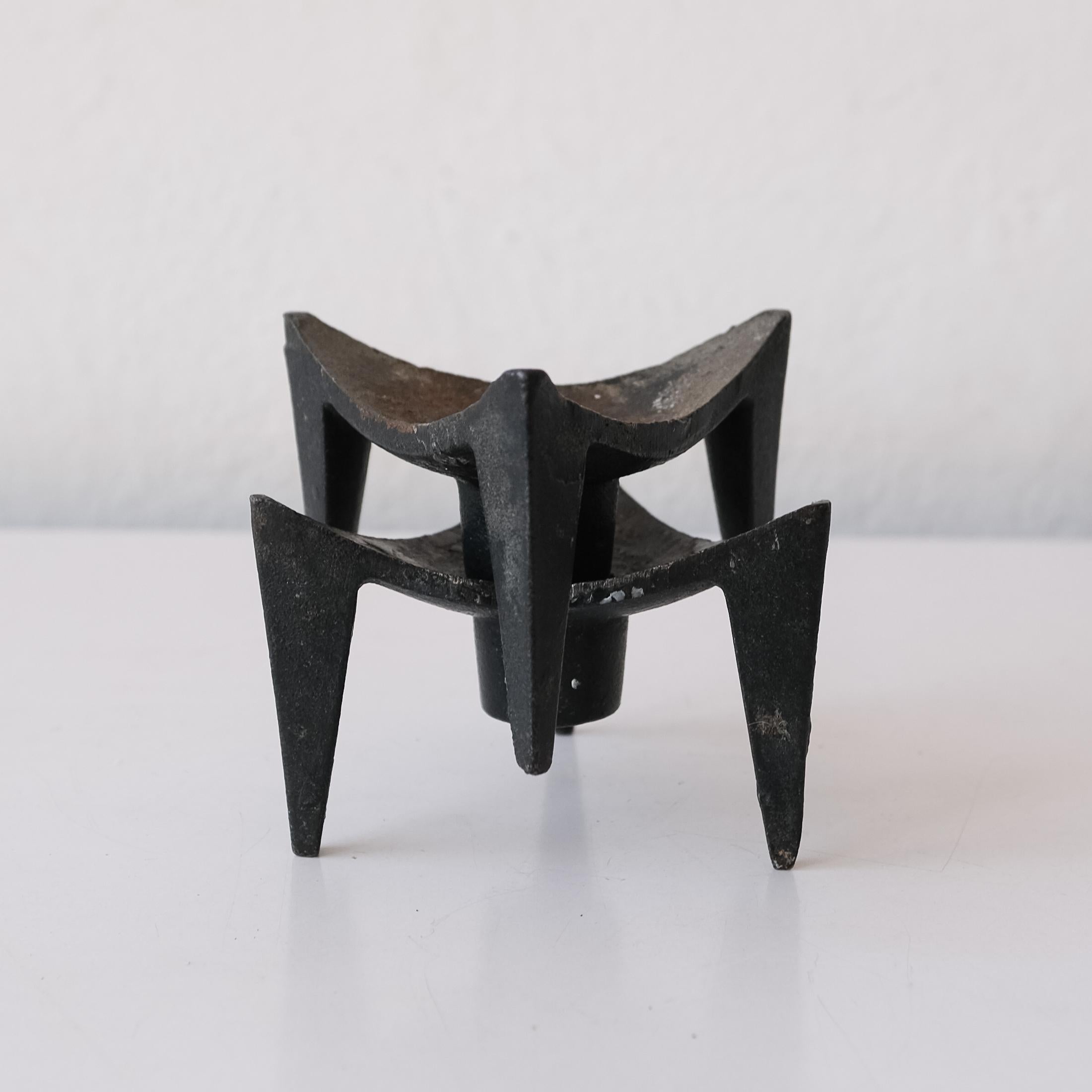 Mid-Century Modernist Japanese Iron Candle Holders For Sale 6