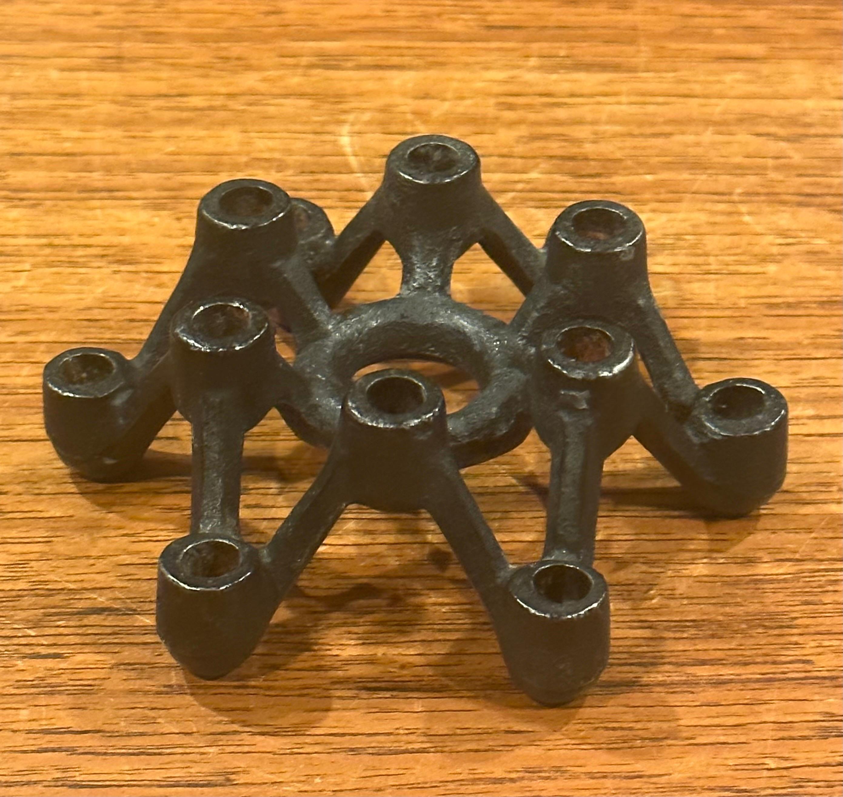 20th Century Mid-Century Modernist Japanese Iron Candle Holder For Sale