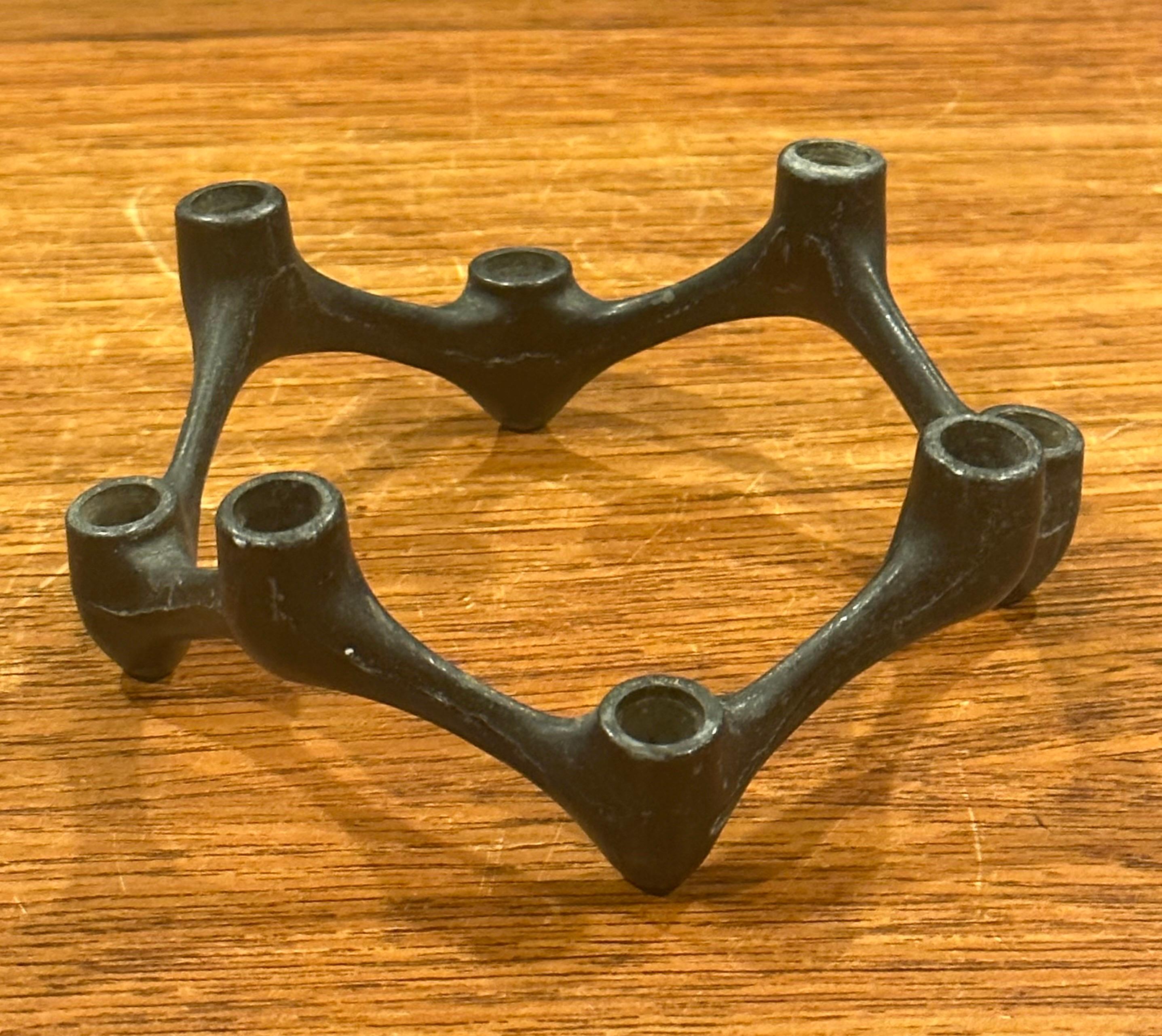 20th Century Mid-Century Modernist Japanese Iron Candle Holder For Sale