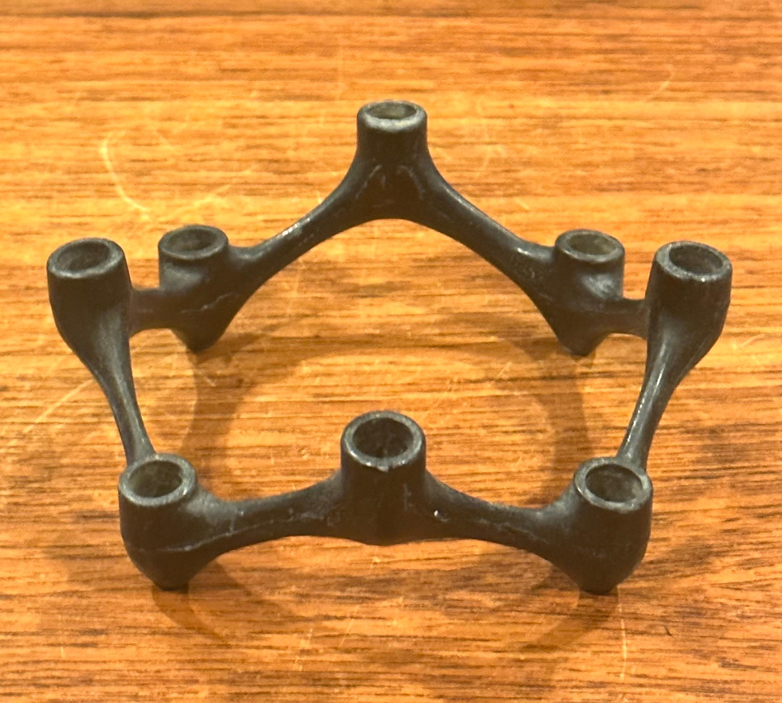 Mid-Century Modernist Japanese Iron Candle Holder For Sale 1