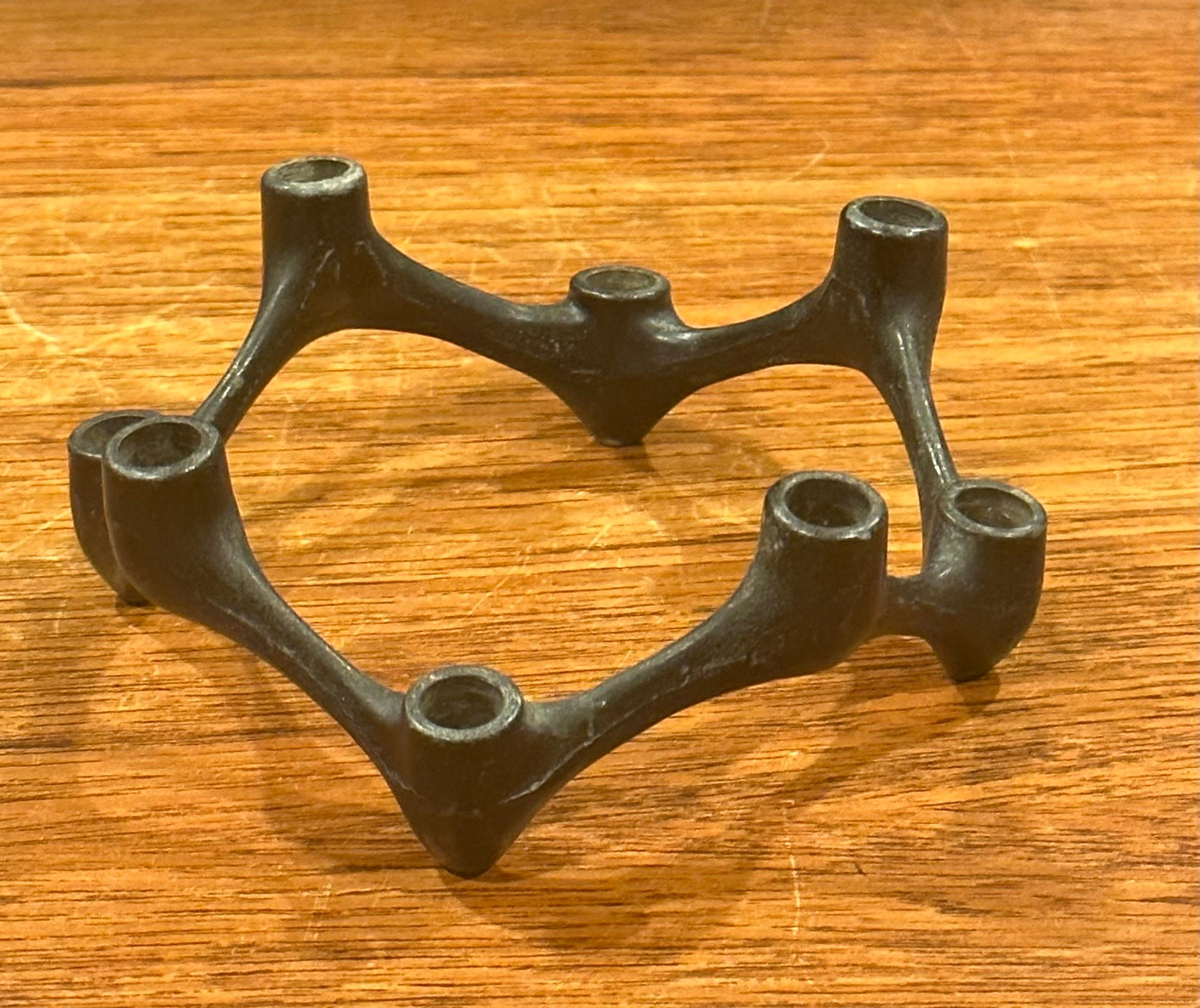 Mid-Century Modernist Japanese Iron Candle Holder For Sale 2
