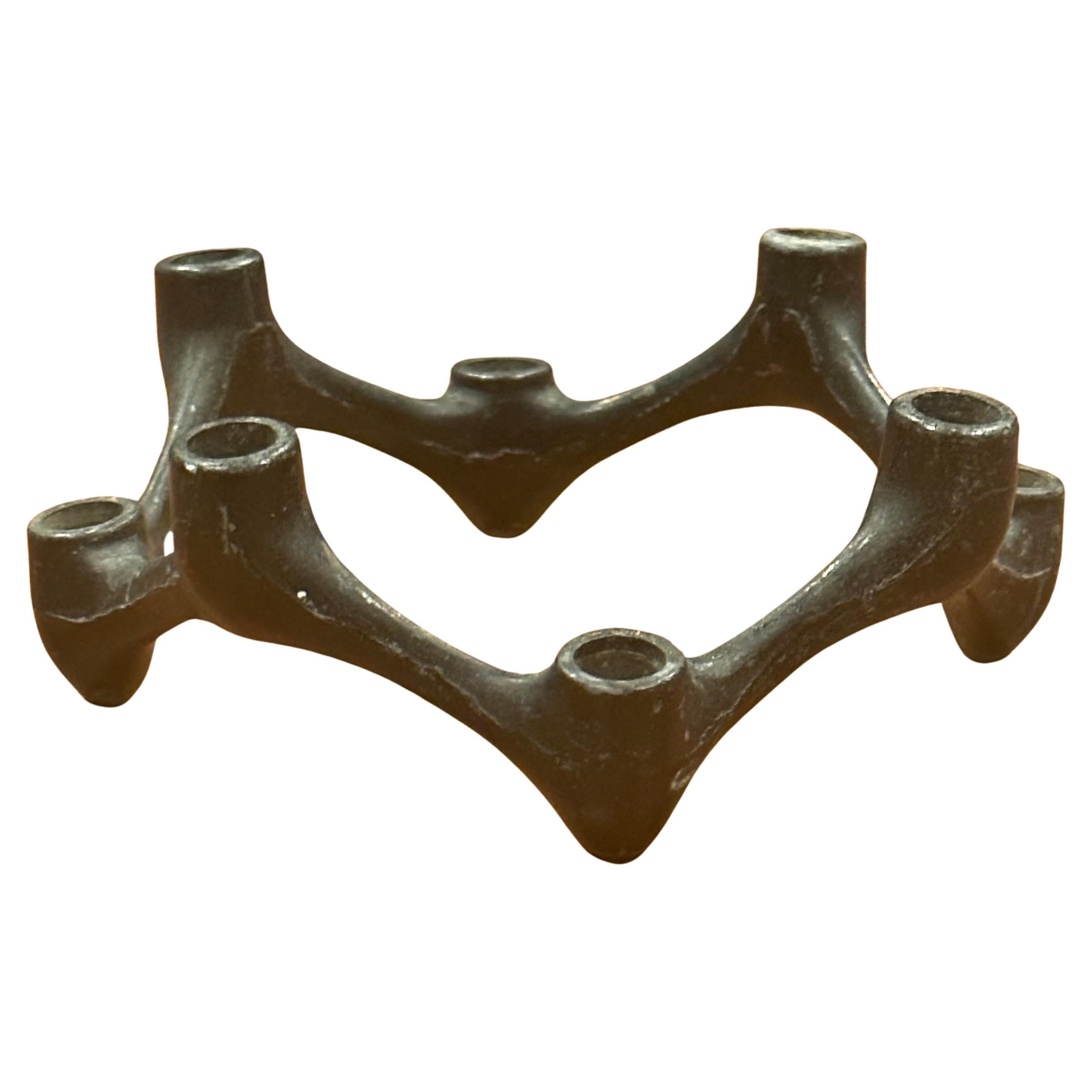 Mid-Century Modernist Japanese Iron Candle Holder For Sale 4