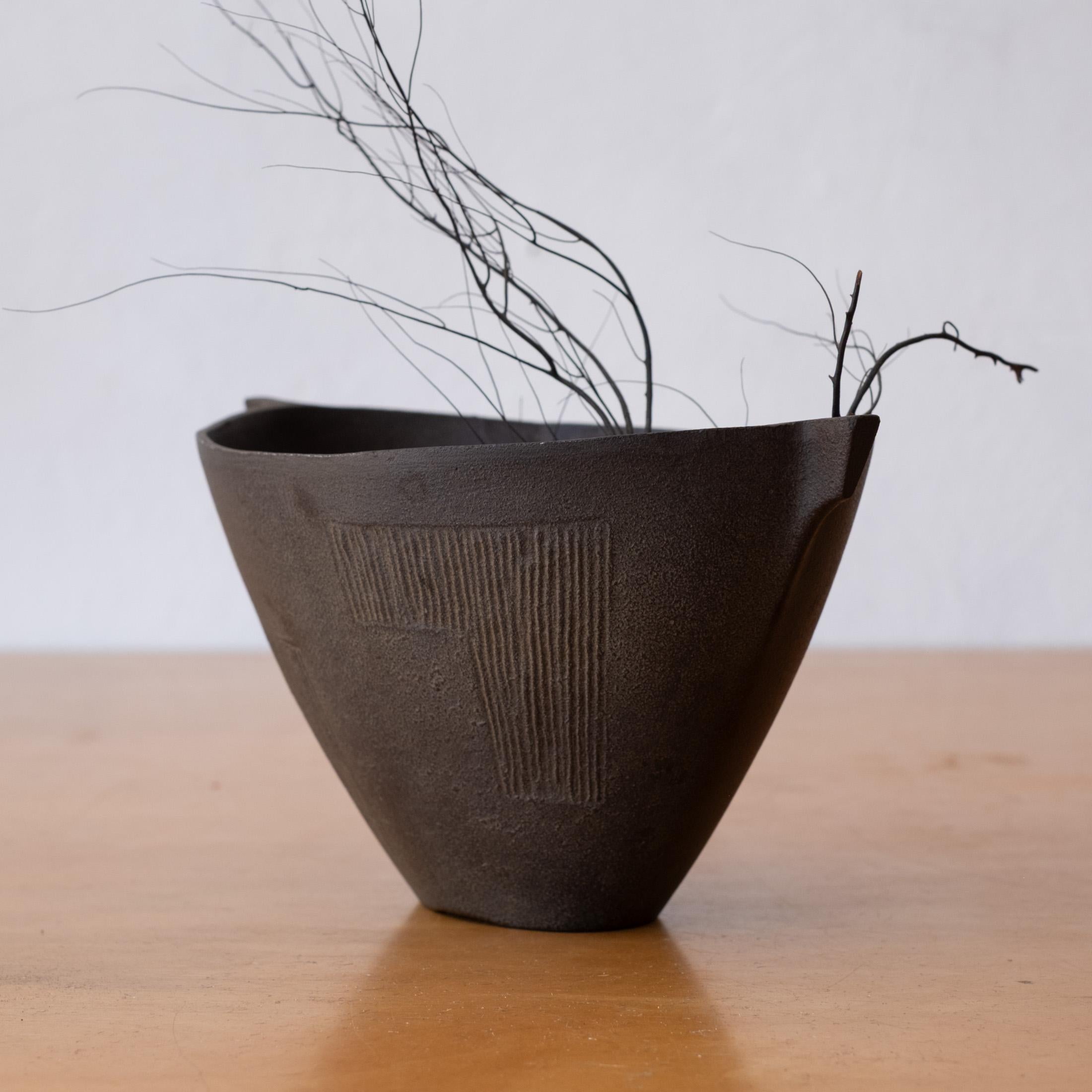 Mid Century Modernist Japanese Iron Ikebana Planter For Sale 5