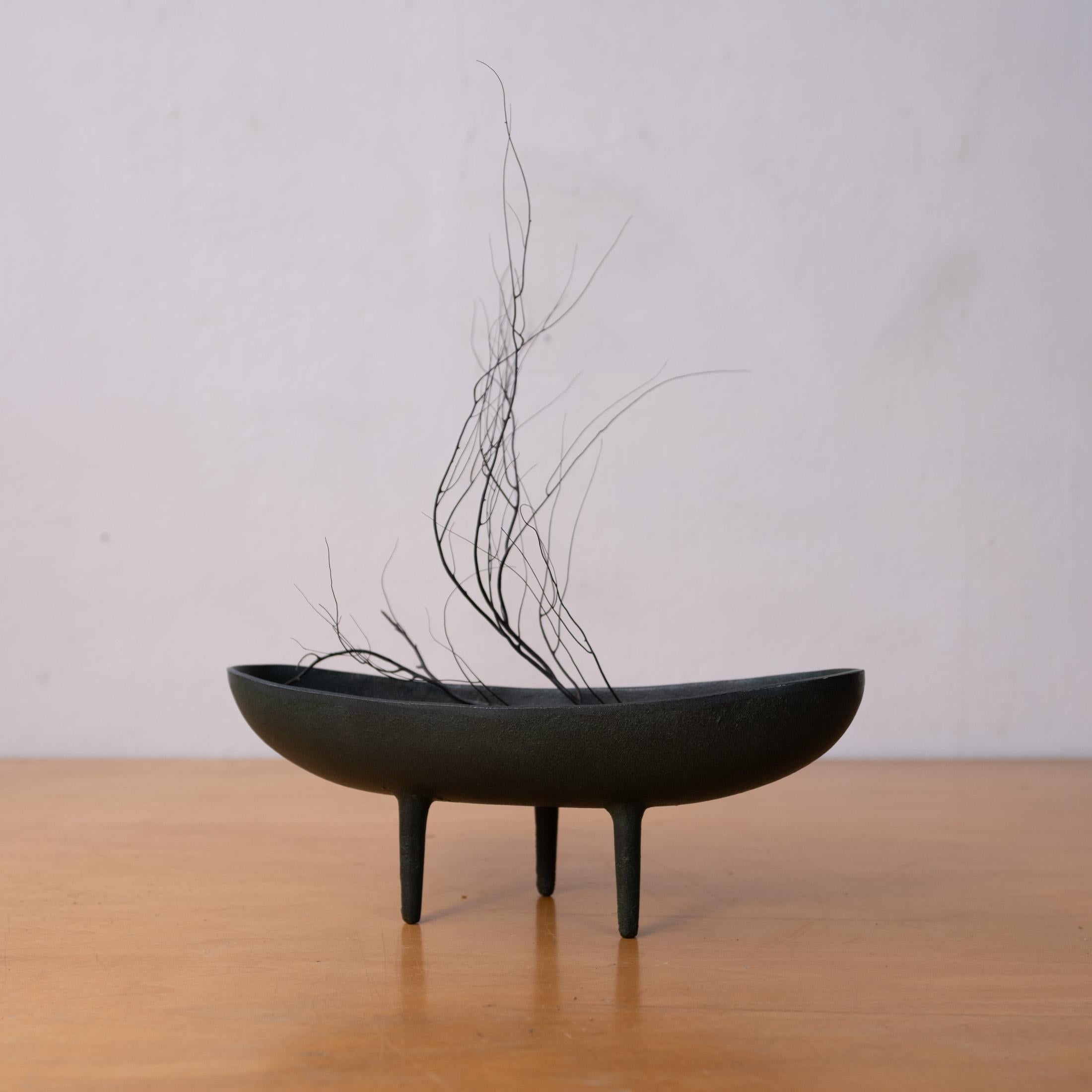 Mid-Century Modern Mid Century Modernist Japanese Iron Ikebana Planter
