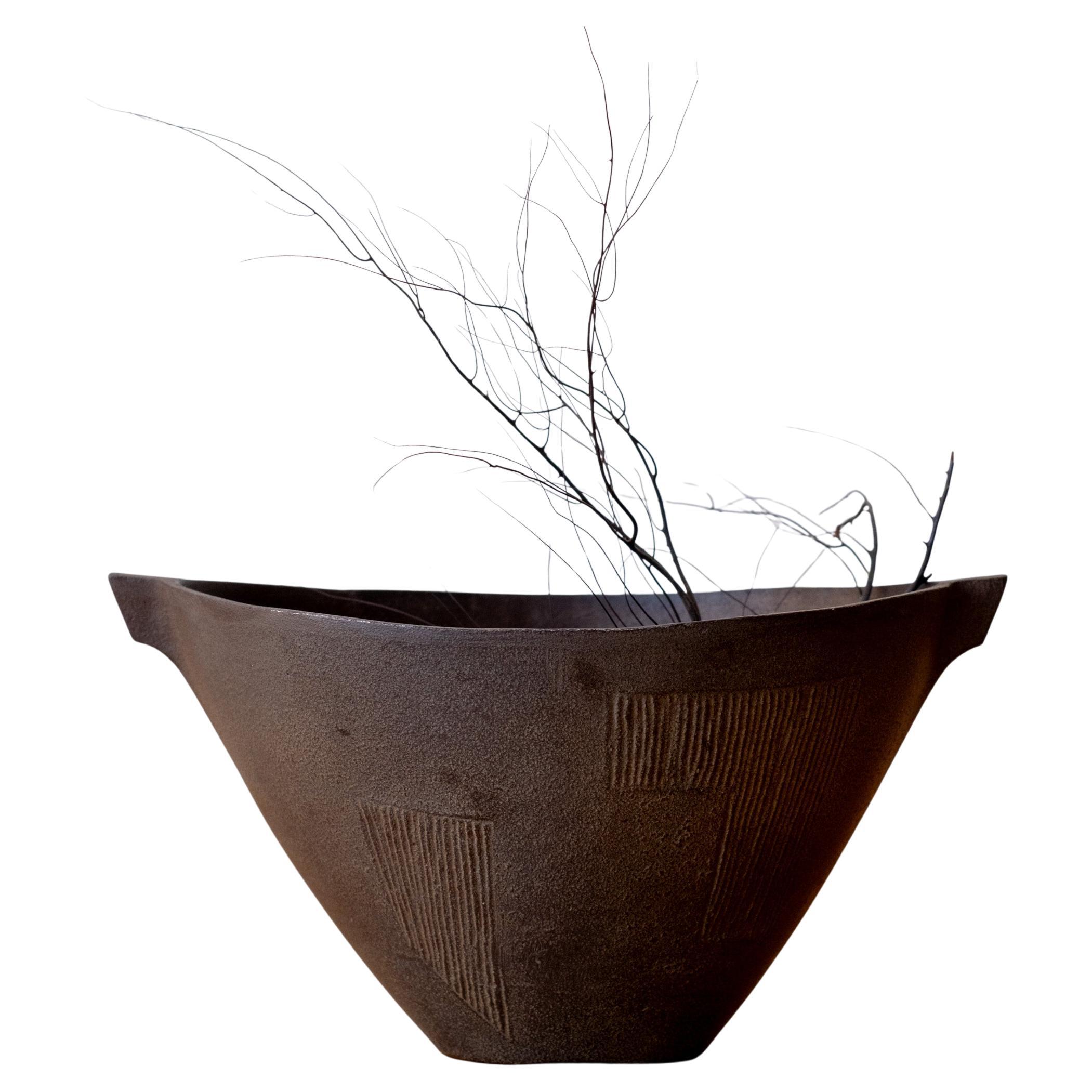 Mid Century Modernist Japanese Iron Ikebana Planter For Sale