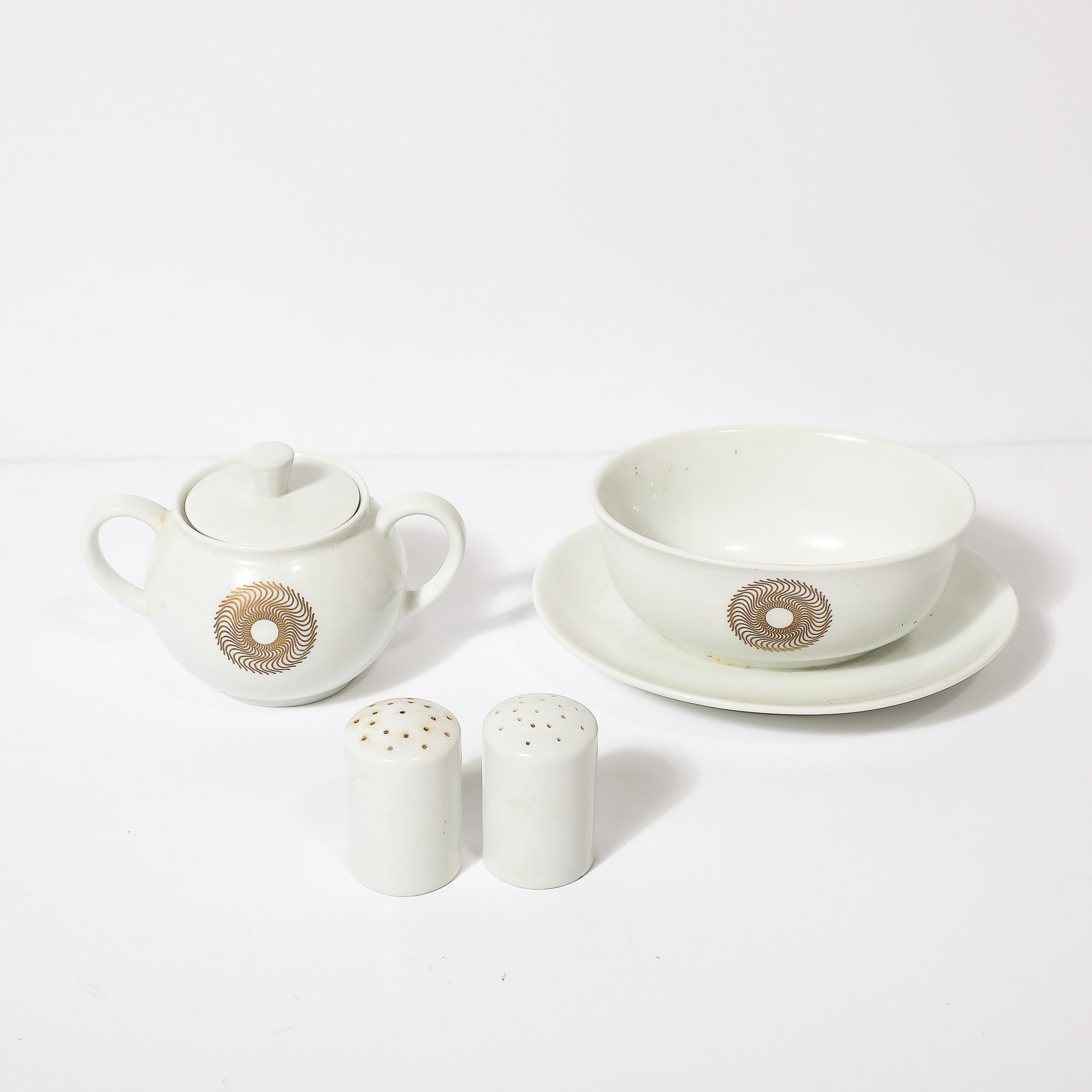 Mid-Century Modernist Jean Luce Jlu1 Pattern Porcelain Service for 12 8