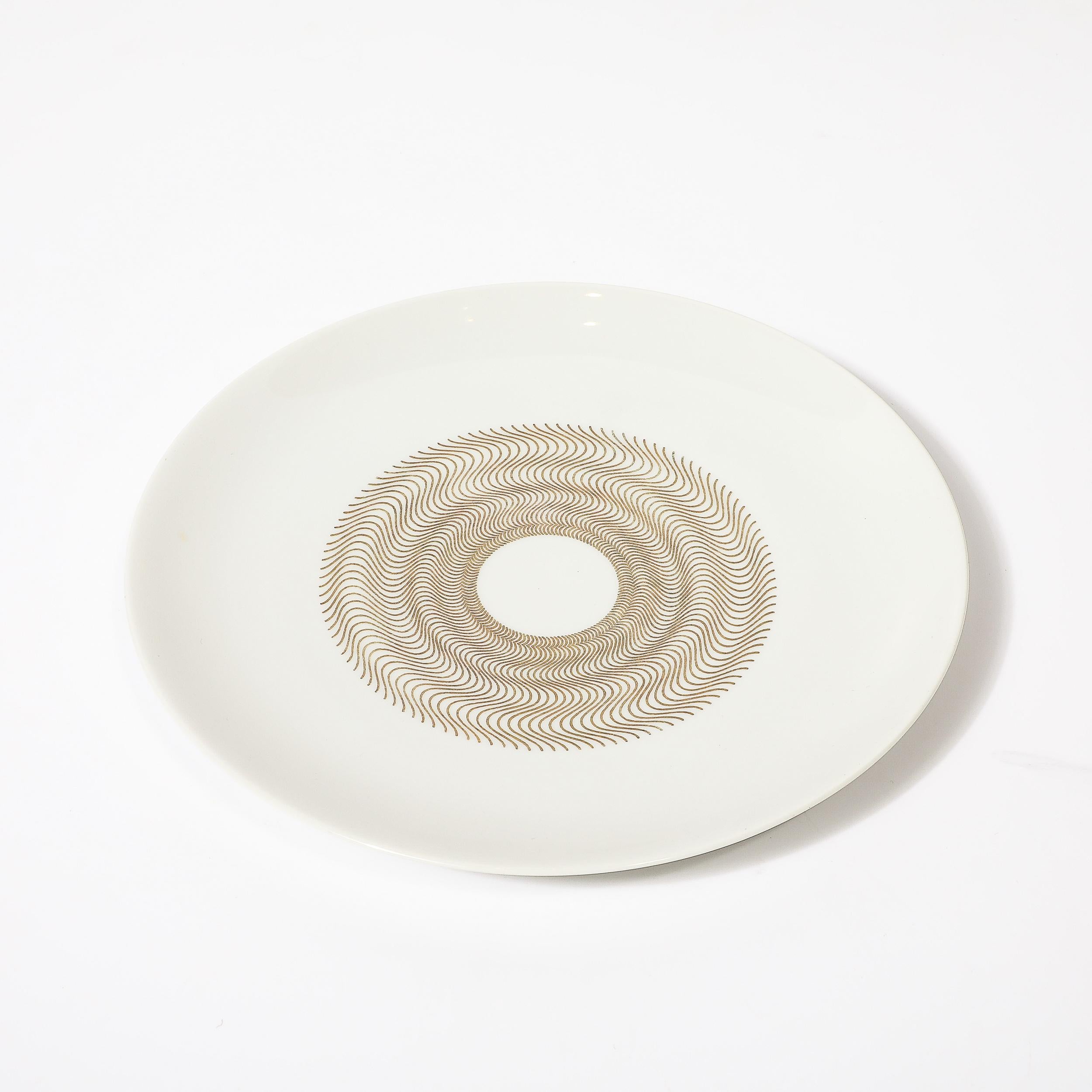 Mid-Century Modernist Jean Luce Jlu1 Pattern Porcelain Service for 12 In Excellent Condition In New York, NY