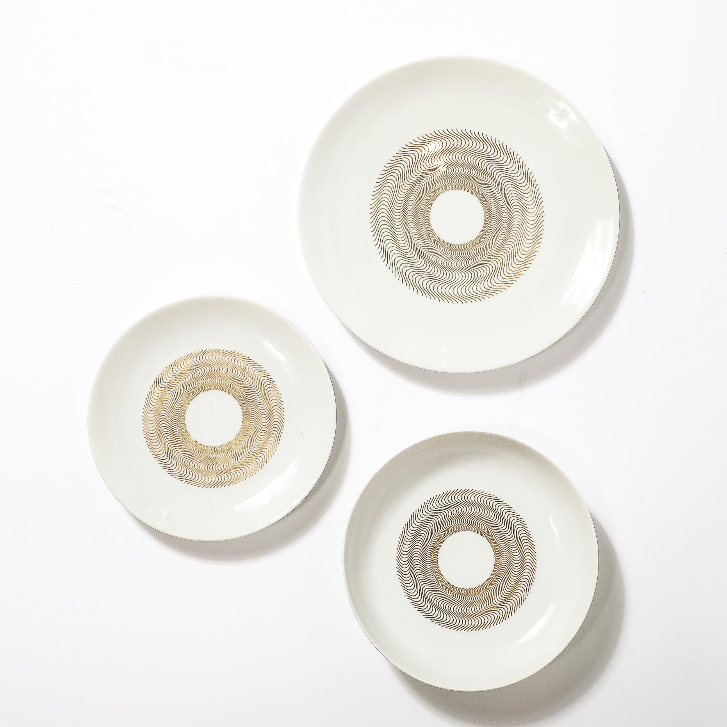 Mid-Century Modernist Jean Luce Jlu1 Pattern Porcelain Service for 12 1