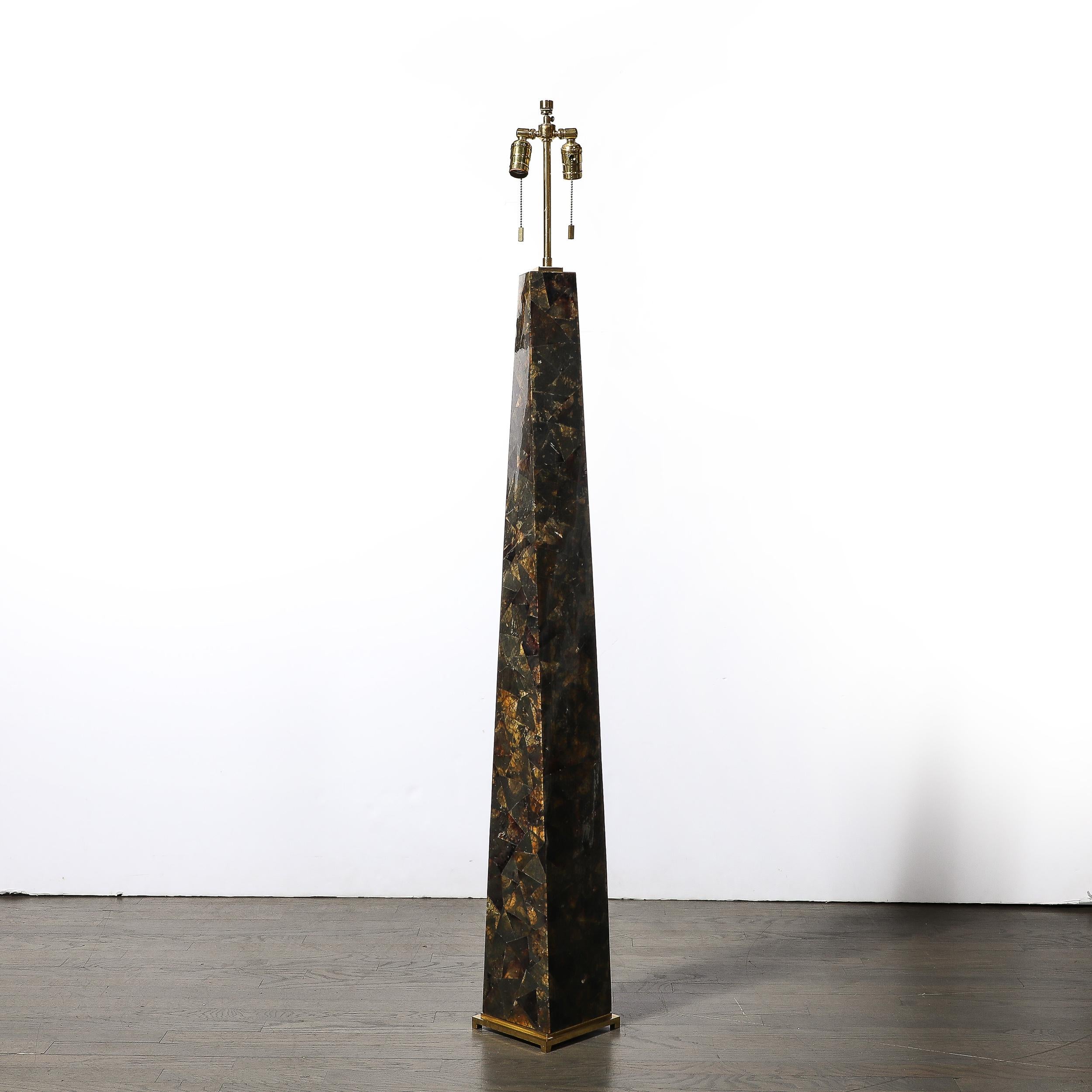 Mid-Century Modernist J.M.F. Floor Lamp in Tessellated Penshell by Karl Springer For Sale 8