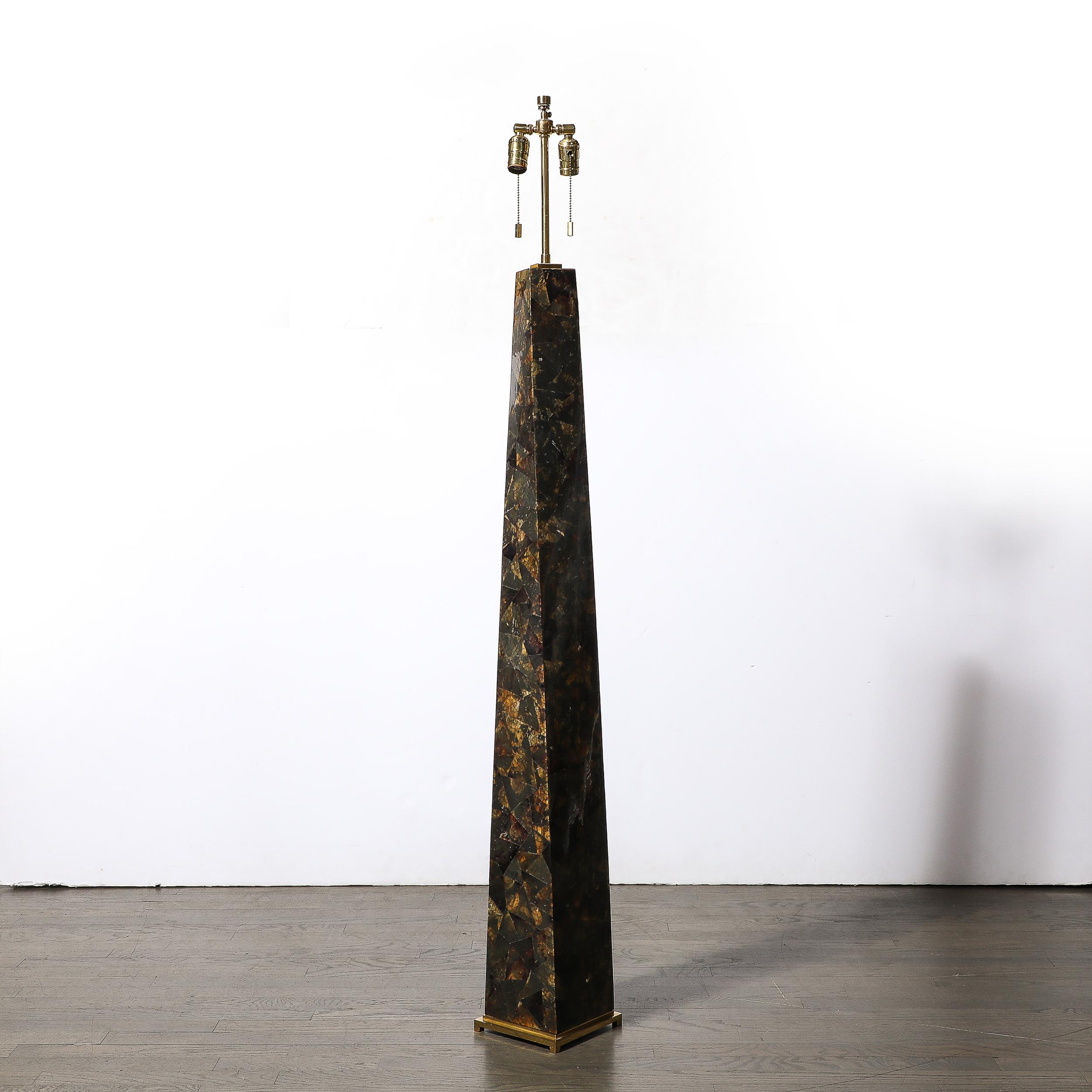 Mid-Century Modernist J.M.F. Floor Lamp in Tessellated Penshell by Karl Springer For Sale 14