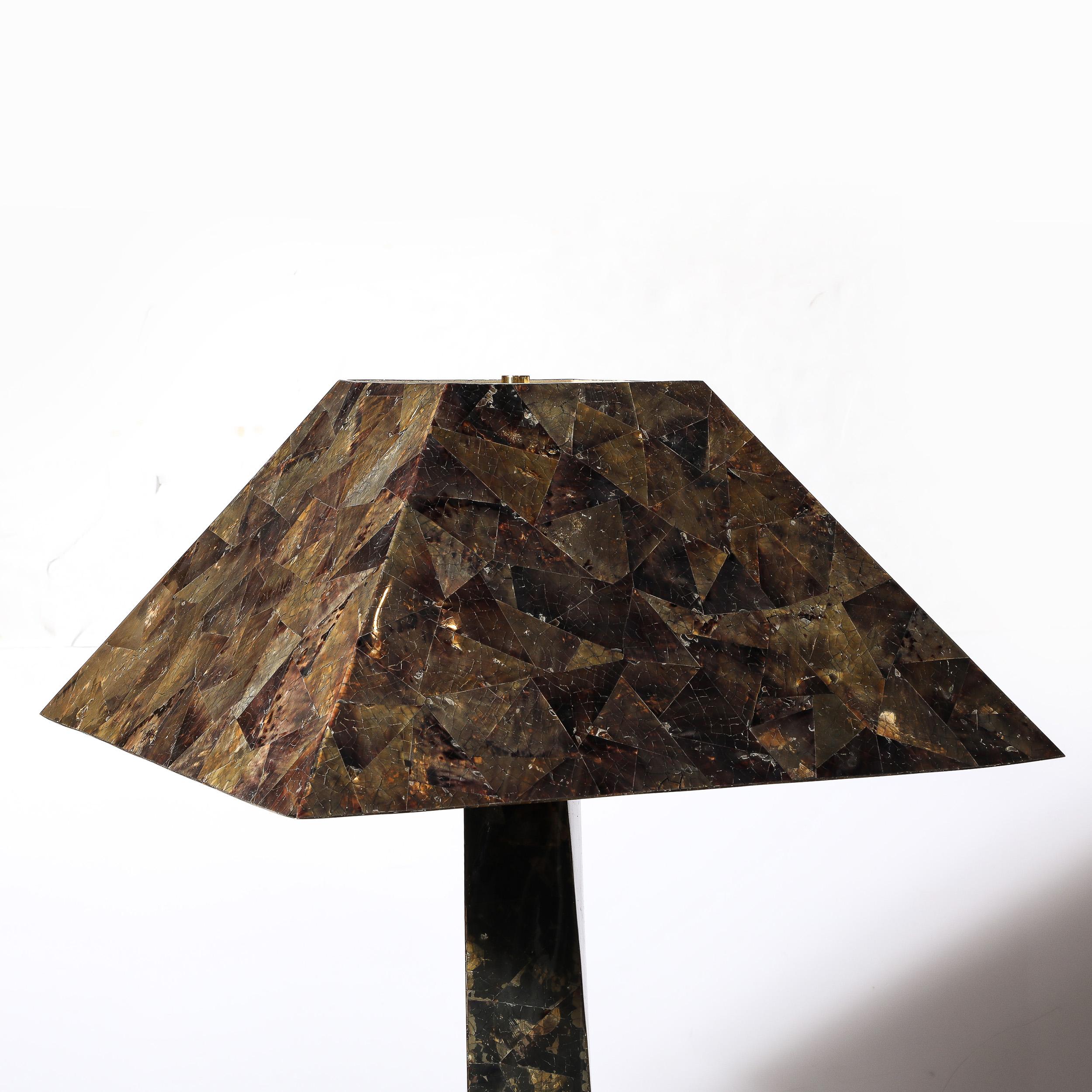 Mid-Century Modernist J.M.F. Floor Lamp in Tessellated Penshell by Karl Springer For Sale 3