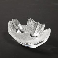 Bol Lalique « Compiègne » en verre dépoli et transparent, de style moderniste du milieu du siècle