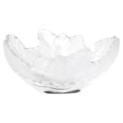 Mid-Century Modernist Lalique "Compiegne" Frosted & Clear Glass Bowl
